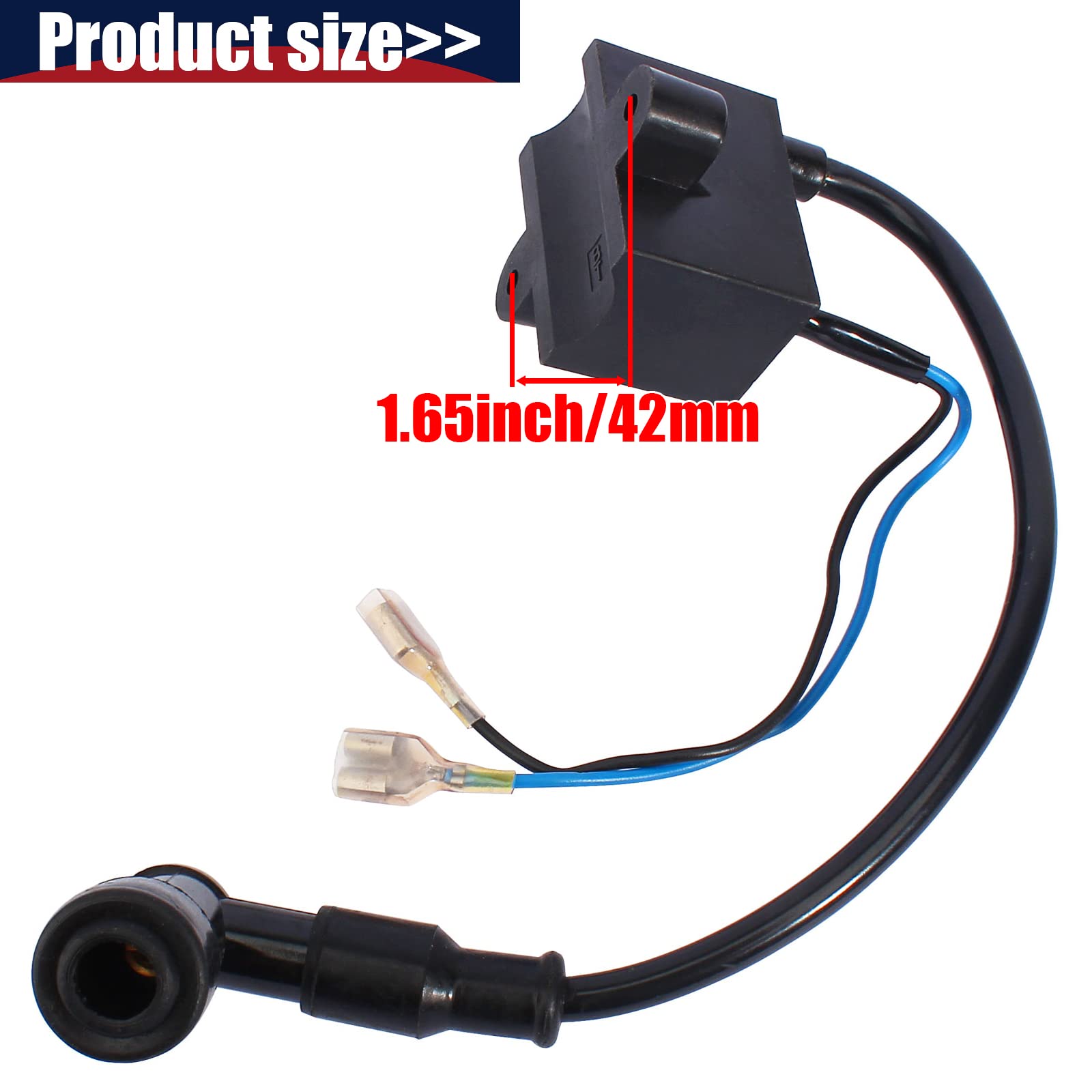 Qazaky Cdi Ignition Coil Spark Plug For 49Cc 50Cc 60Cc 66Cc 70Cc 80Cc 2-Stroke Engine Motorized Bicycle Bike