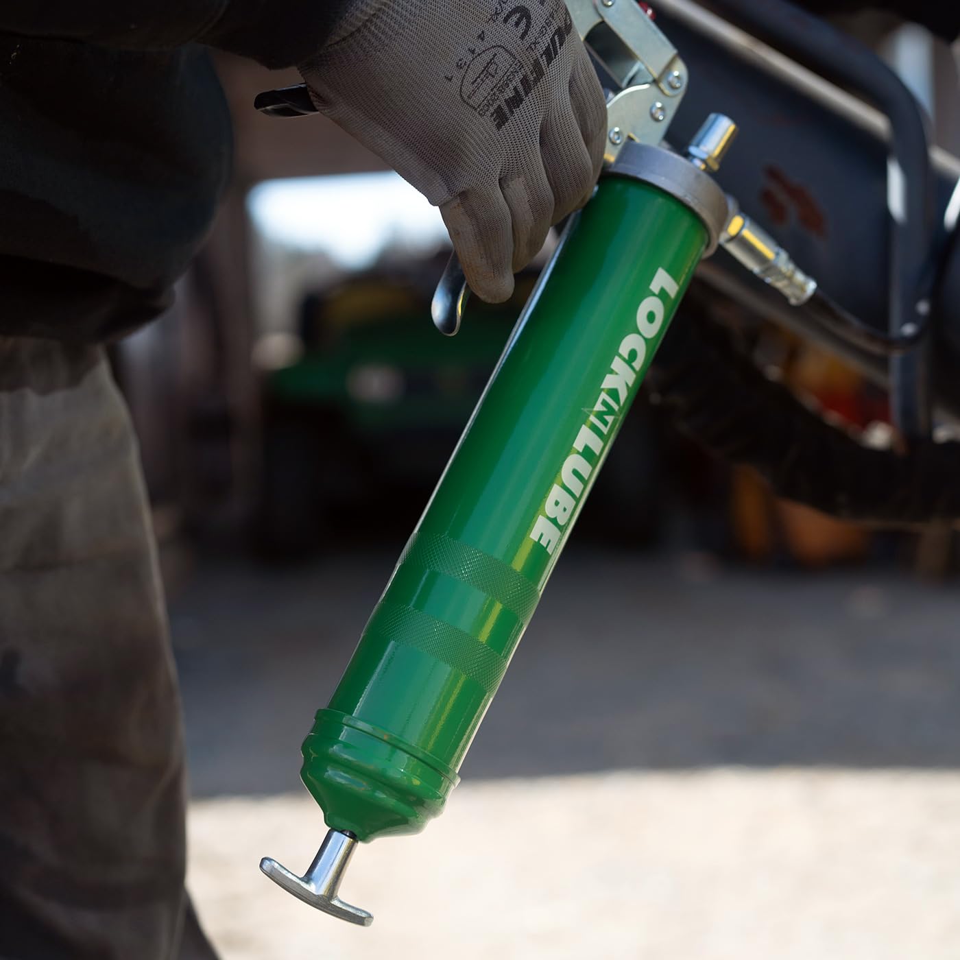 Locknlube Heavy-Duty Pistol Grip Grease Gun (Blue). Includes Our Patented Locknlube Grease Coupler (Locks On, Stays On, Won'T Le