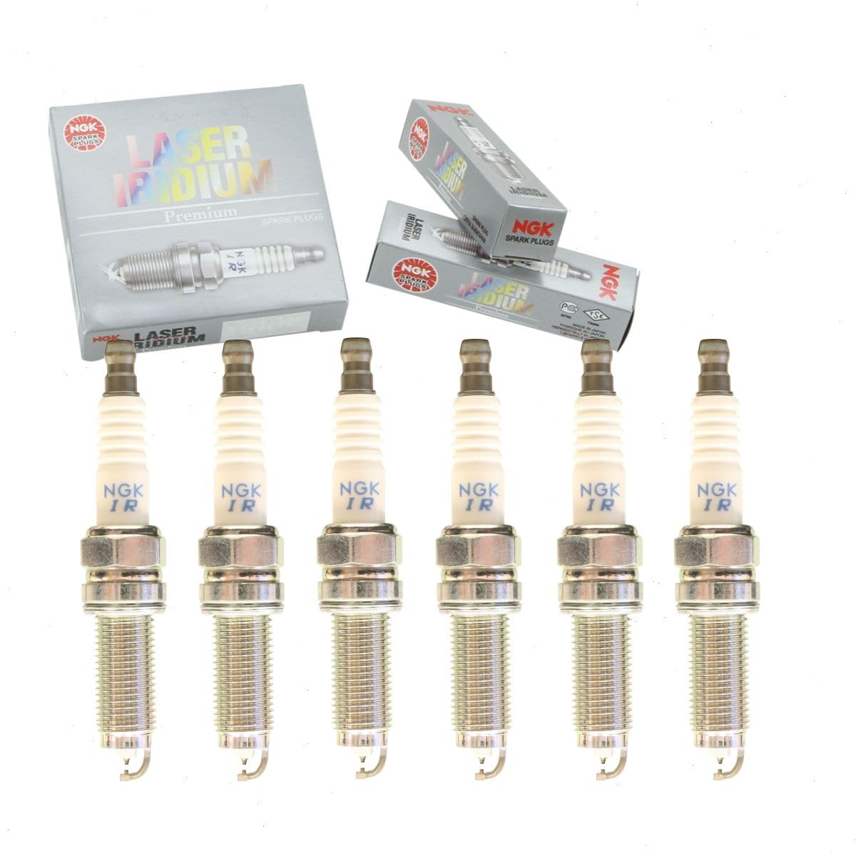 6 pc NGK Laser Iridium Spark Plugs compatible with Honda Odyssey 3.5L V6 2018-2021