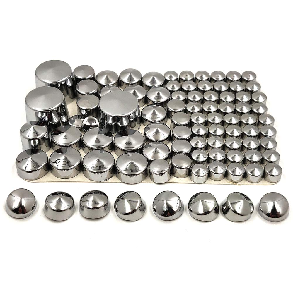 Httmt Mt247-004-Cd 87 Pieces-Chrome Abs Plastic Bolts Toppers Caps Set Compatible With 2000-2005 2006 Harley Davidson Softail Tw