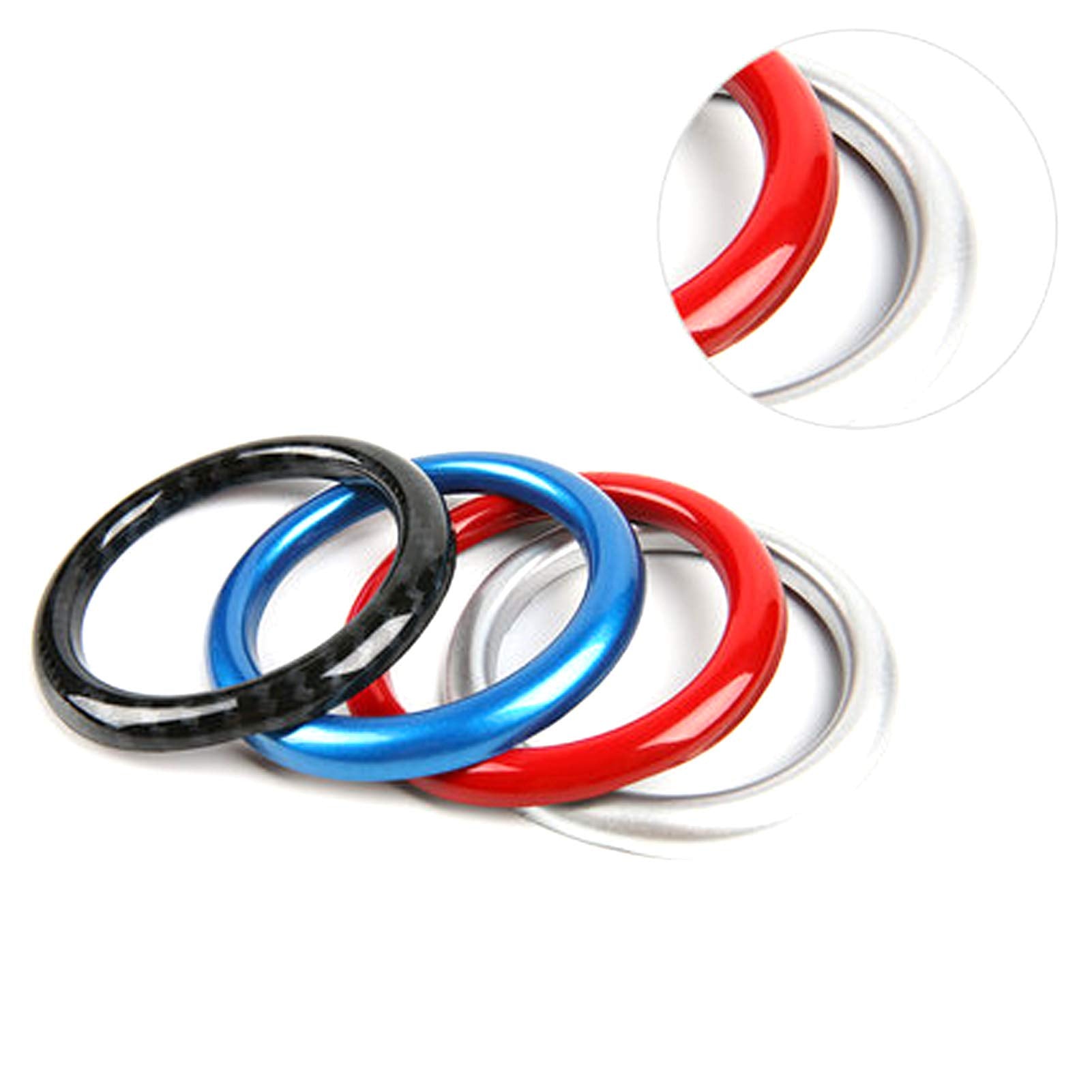 Ramecar Dashboard Center Clock Surrounding Compass Cover Aluminum Ring Emblem Sticker For Porsche 911 718 Cayenne Macan Panamera, Etc.(Red)