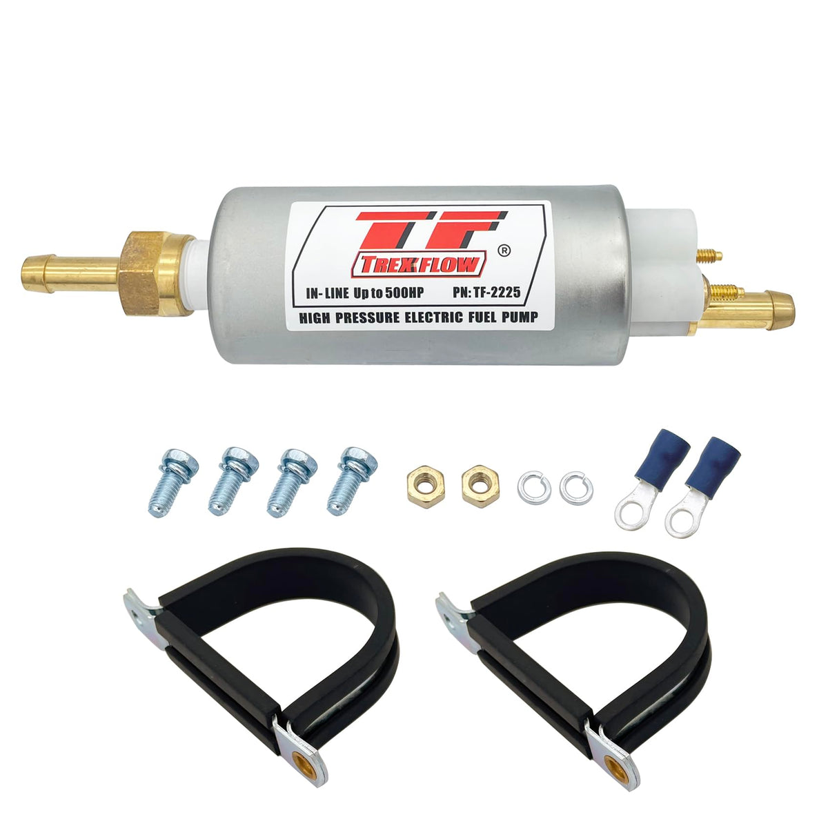 Trexflow TF 2225 Fuel Pump 45 GPH 60 Psi IN LINE Pump up to 500HP Ignition 2225 High Pressure fuel pump