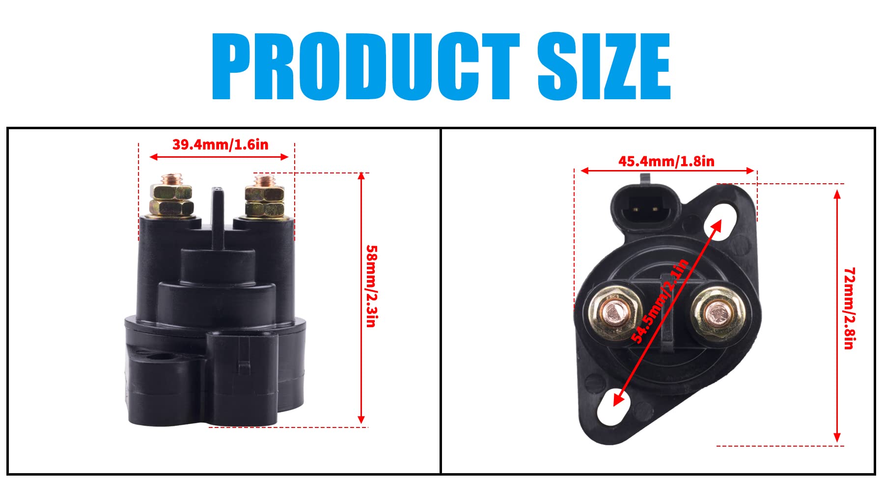 Jingke Starter Solenoid Relay Switch 12 Volt 2-Terminal Fit For Atv Solenoid Part For Arctic Cat 1000 400 450 500 550 650 700 At