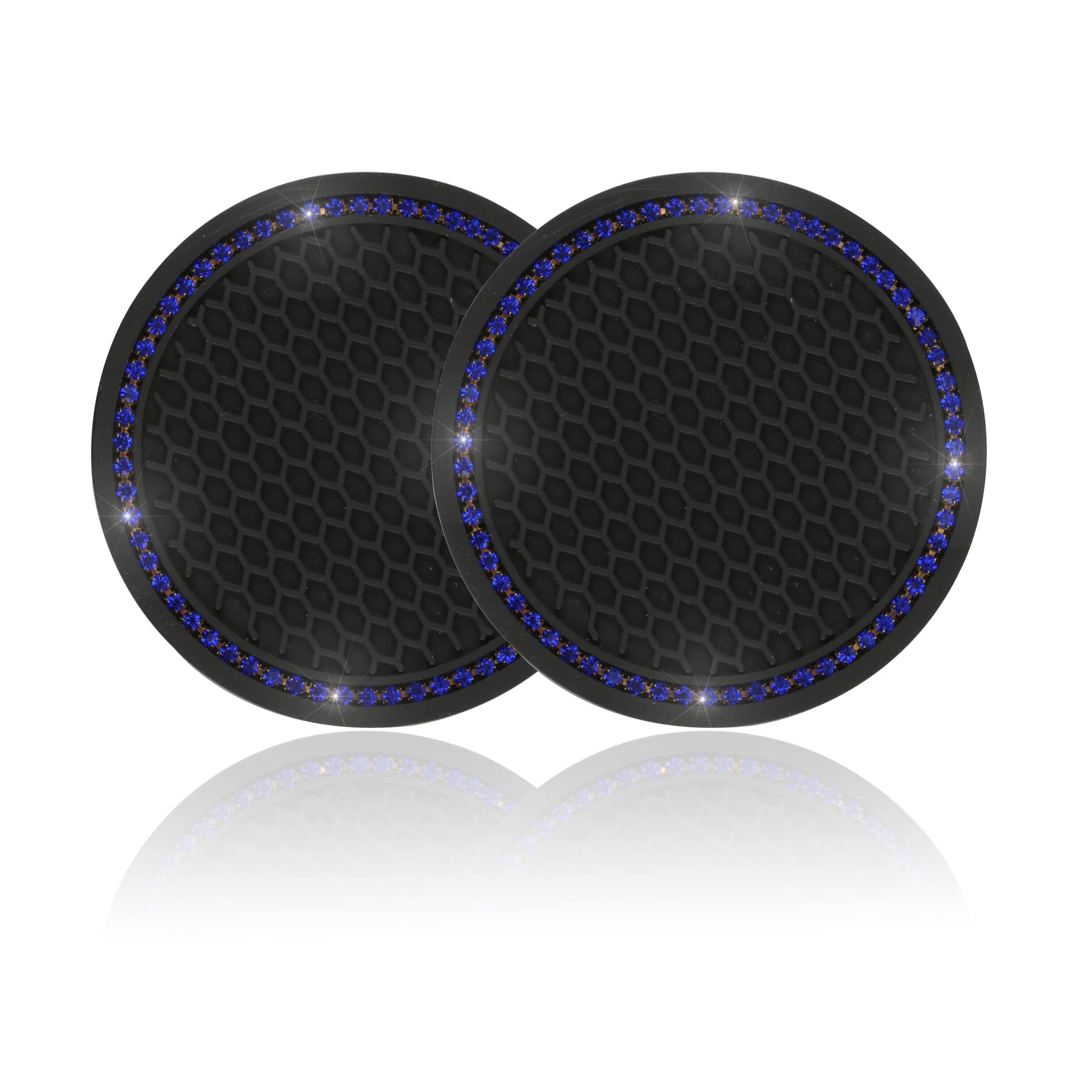 JUSTTOP 2 Pack Universal Auto Anti Slip Cup Holder Insert Coaster, Car Cup Holder Coaster, Bling Crystal Rhinestone Car Interior