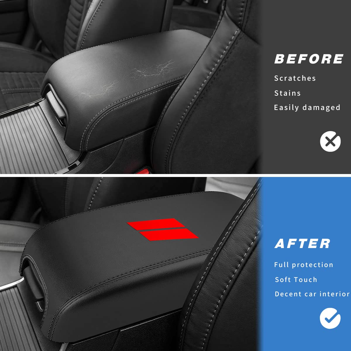 Intget Center Console Cover For Dodge Charger Accessories 2011-2020 2021 2022 2023 For Chrysler 300 2015-2022 Leather Armrest Co