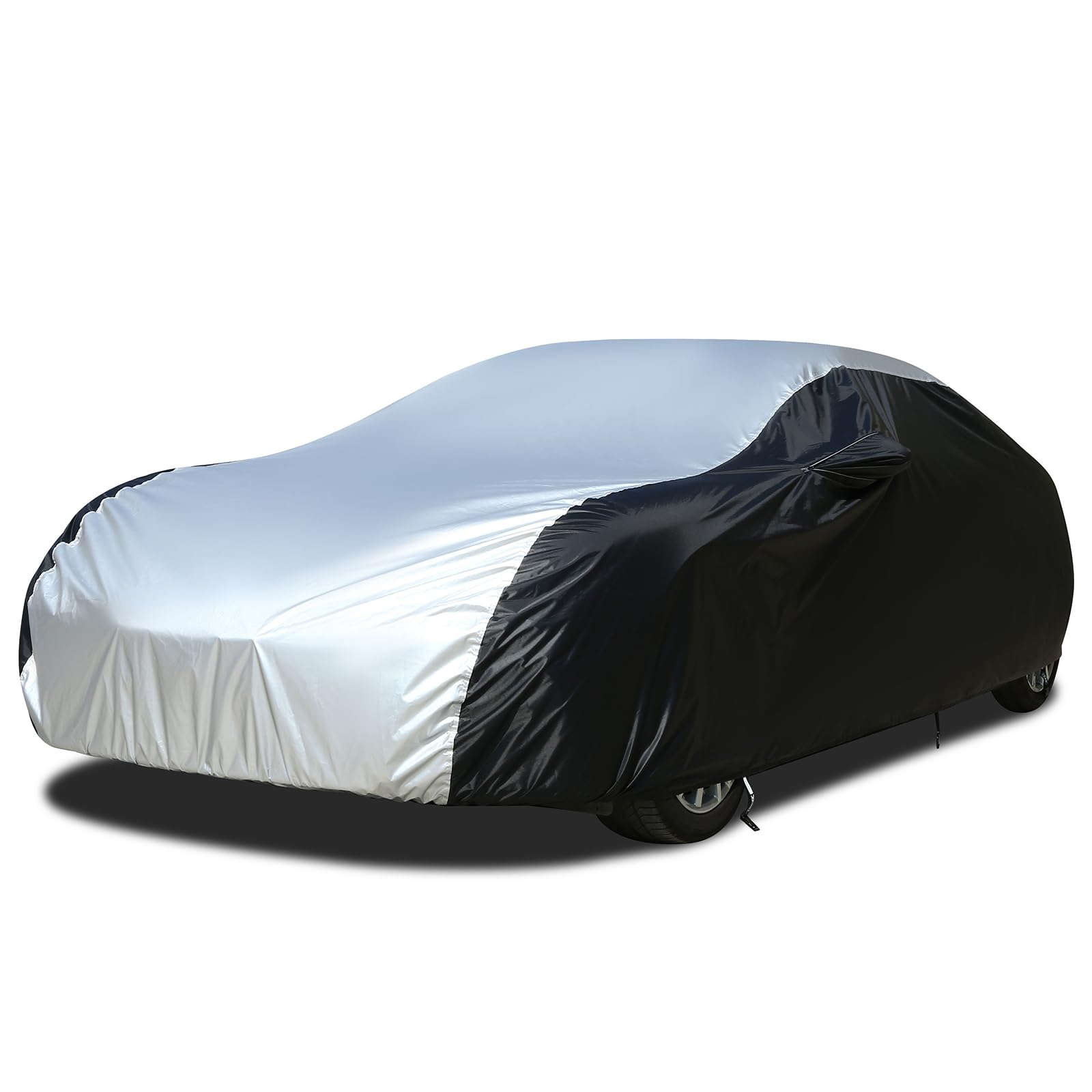 Car Cover Waterproof All Weather, Coverado Outdoor Full Car Covers With Invisible Zipper Mirror Pocket, Rain Sun Uv Wind Protect