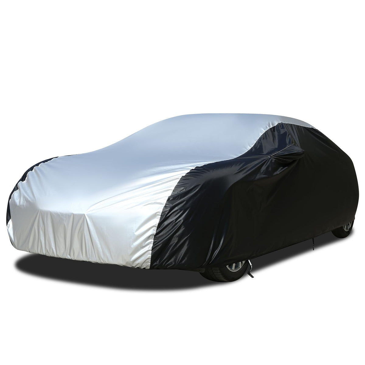 Car Cover Waterproof All Weather, Coverado Outdoor Full Car Covers With Invisible Zipper Mirror Pocket, Rain Sun Uv Wind Protect