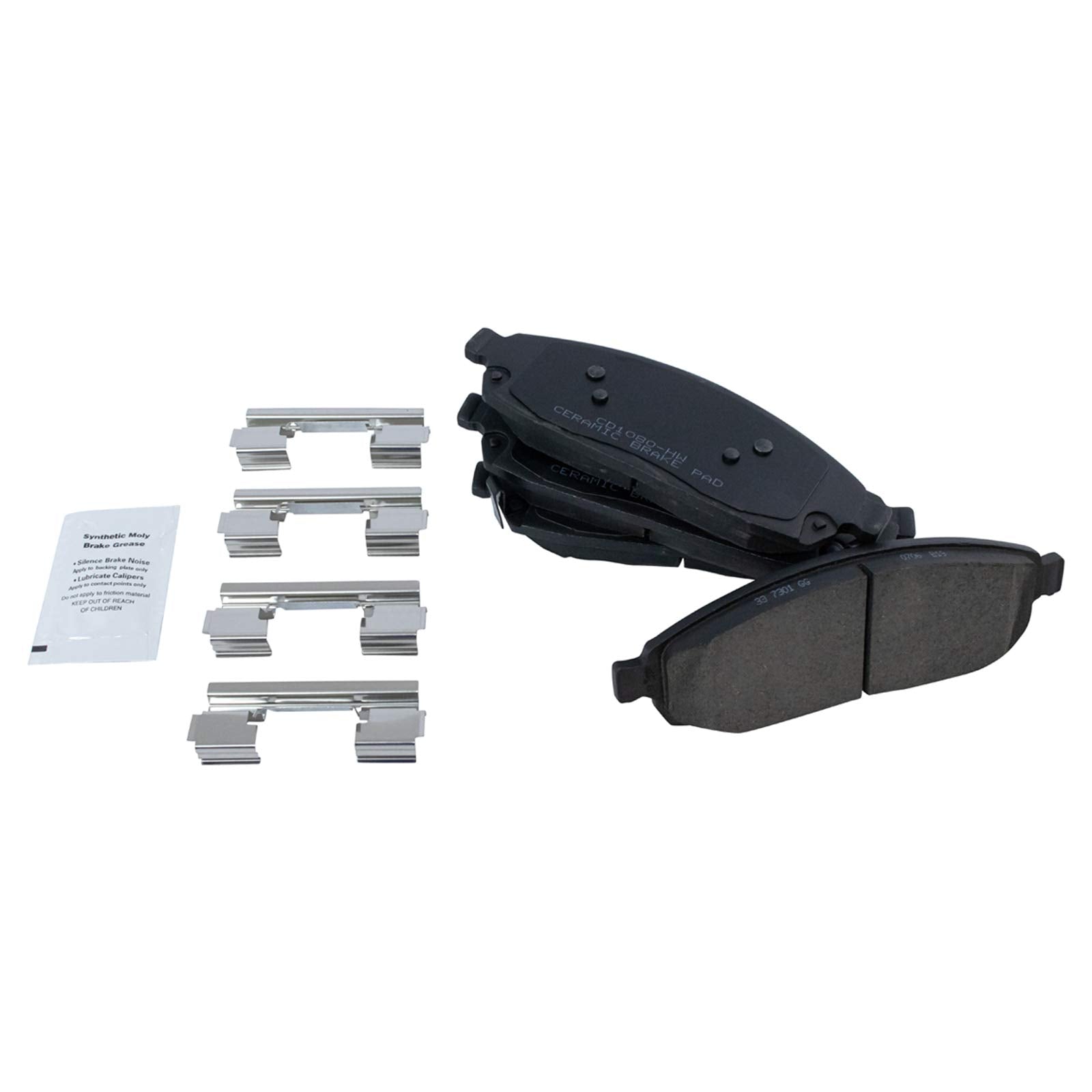 Trq Front Brake Pad & Rotor Kit Brake Pads Brake Rotor Ceramic Premium G-Coated Compatible With 2006-2010 Jeep Commander 2005-20