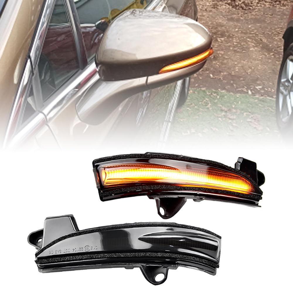 Qklsudua 2Pcs Dynamic Blinker Mirror Light Compatible With Fo-Rd Fu-Sion Mon-Deo WBCARB09G9CVGKR