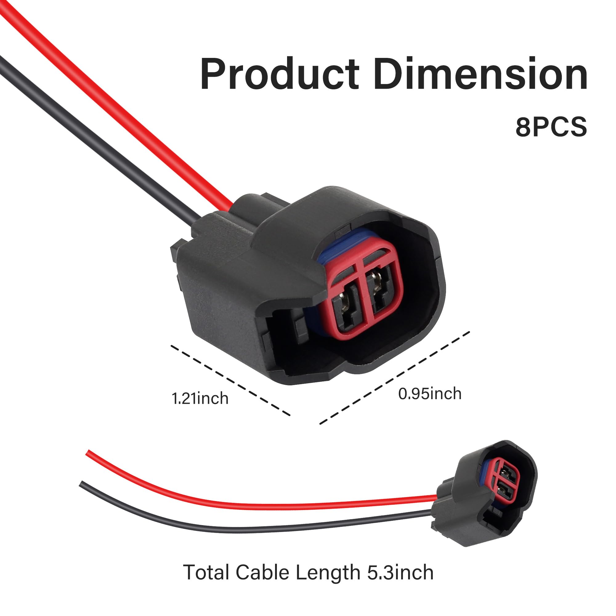 8 PCS Fuel Injector Connector Pigtail,Fuel Injectors Set of 8 Replace OEM# 5013995AA,5161919AA,Car Accessories Fuel Injector Wir