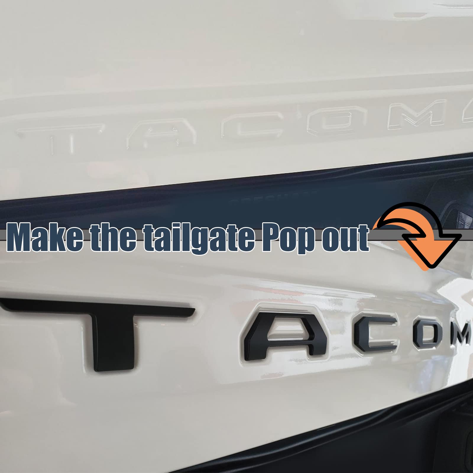Pukonger Tailgate Insert Letters Compatible with 2016 2017 2018 2019 2020 2021 2022 2023 3D Emblems with Strong 3-m Adhesive Mat
