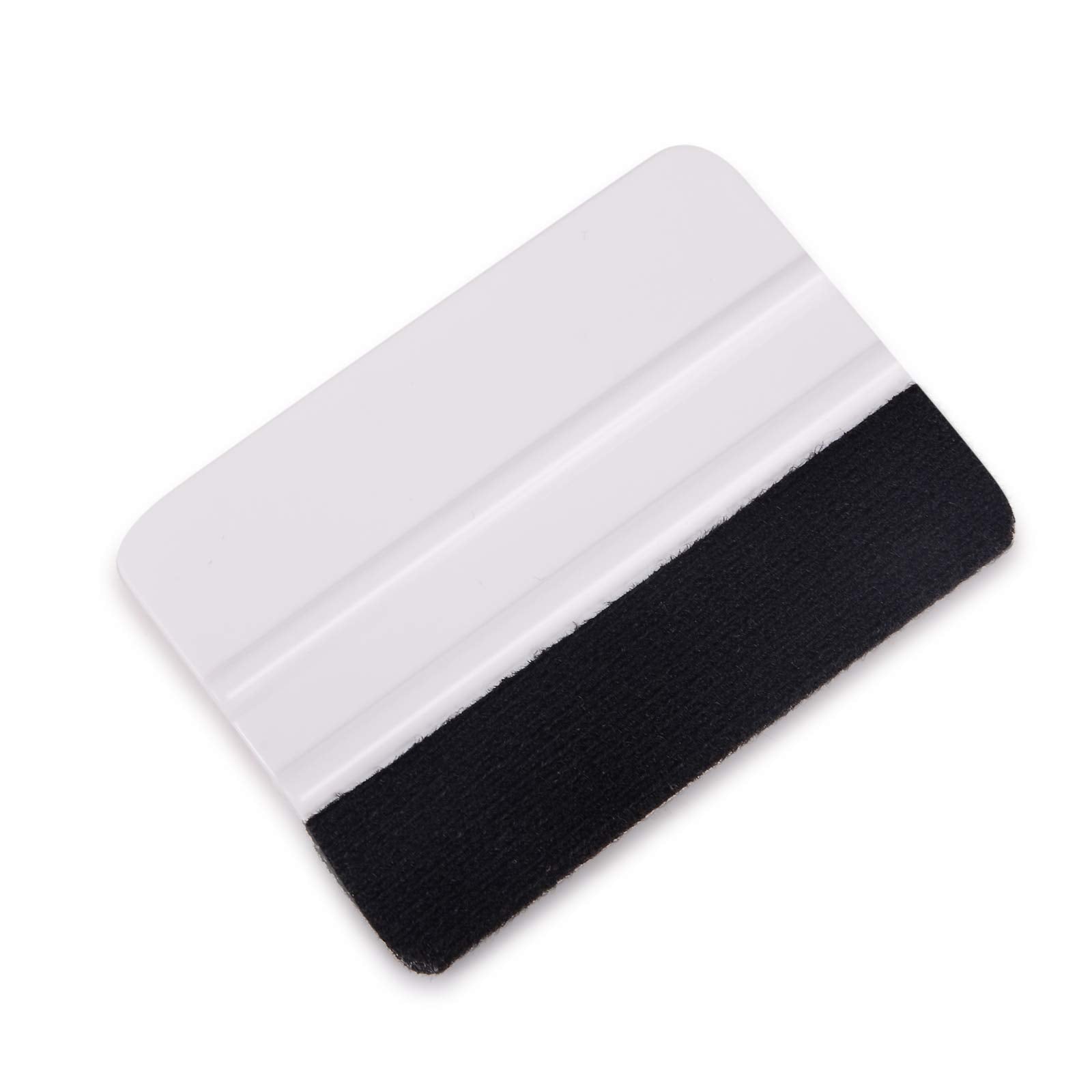 Ehdis 10Pcs Vinyl Squeegee Felt Edge Squeegee 4 Inch Car Vinyl Scraper Decal Applicator Window Tint Tool With Black Fabric Felt Edge-White