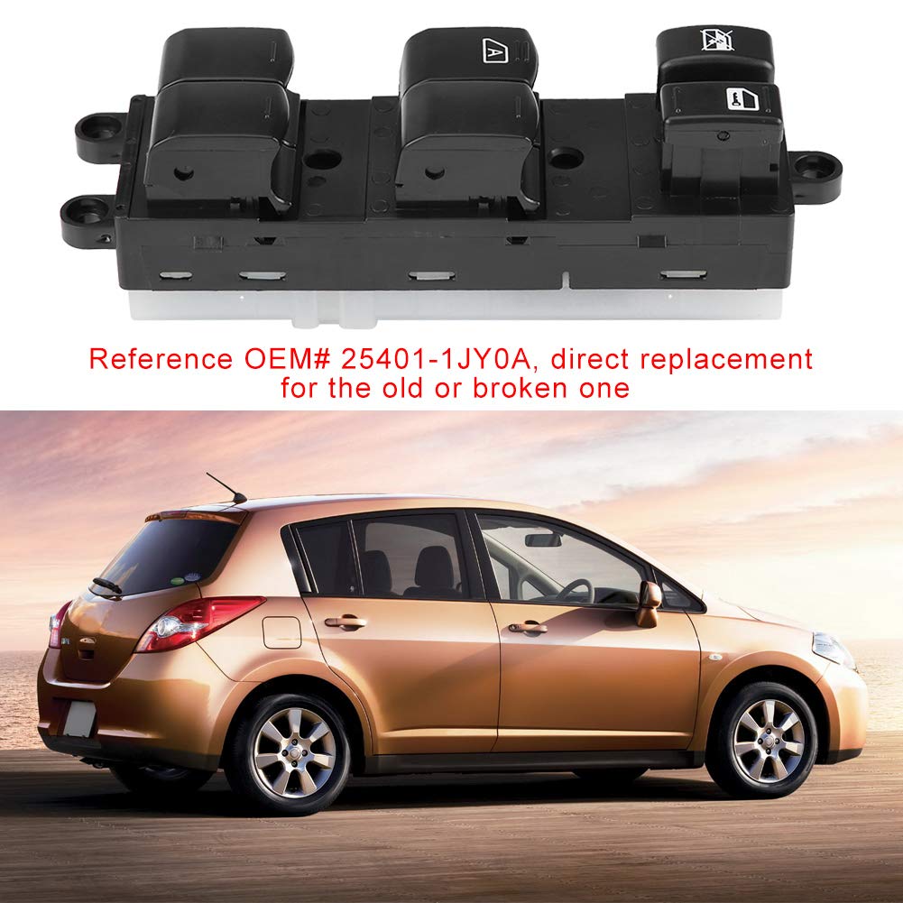 Window Switch, Car Vehicle Electric Power Master Window Control Switch For Nissan Tiida 2007-2010 25401-1Jy0A