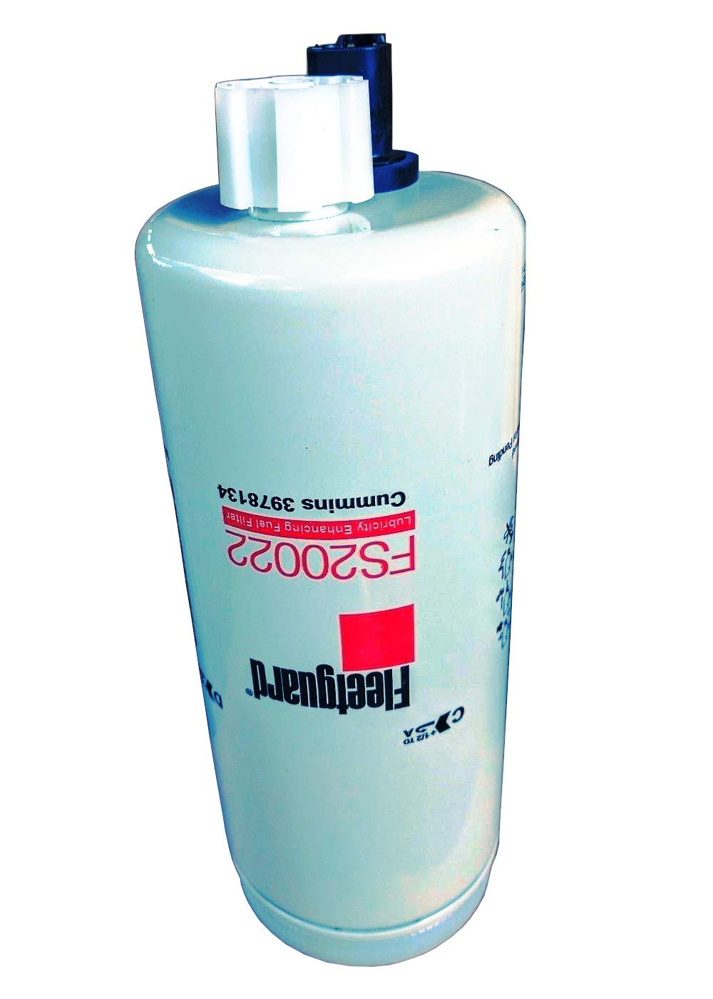 Fleetguard Fs20022 Spin-On Fuel/Water Separator For Cummins 3978134, Slow Release Lubricity Enhancing Additive, 96% Efficiency, 25 Micron Rating, 1 1/8-16 Un-2B Thread Size, 9.739'H X 3.676'Od