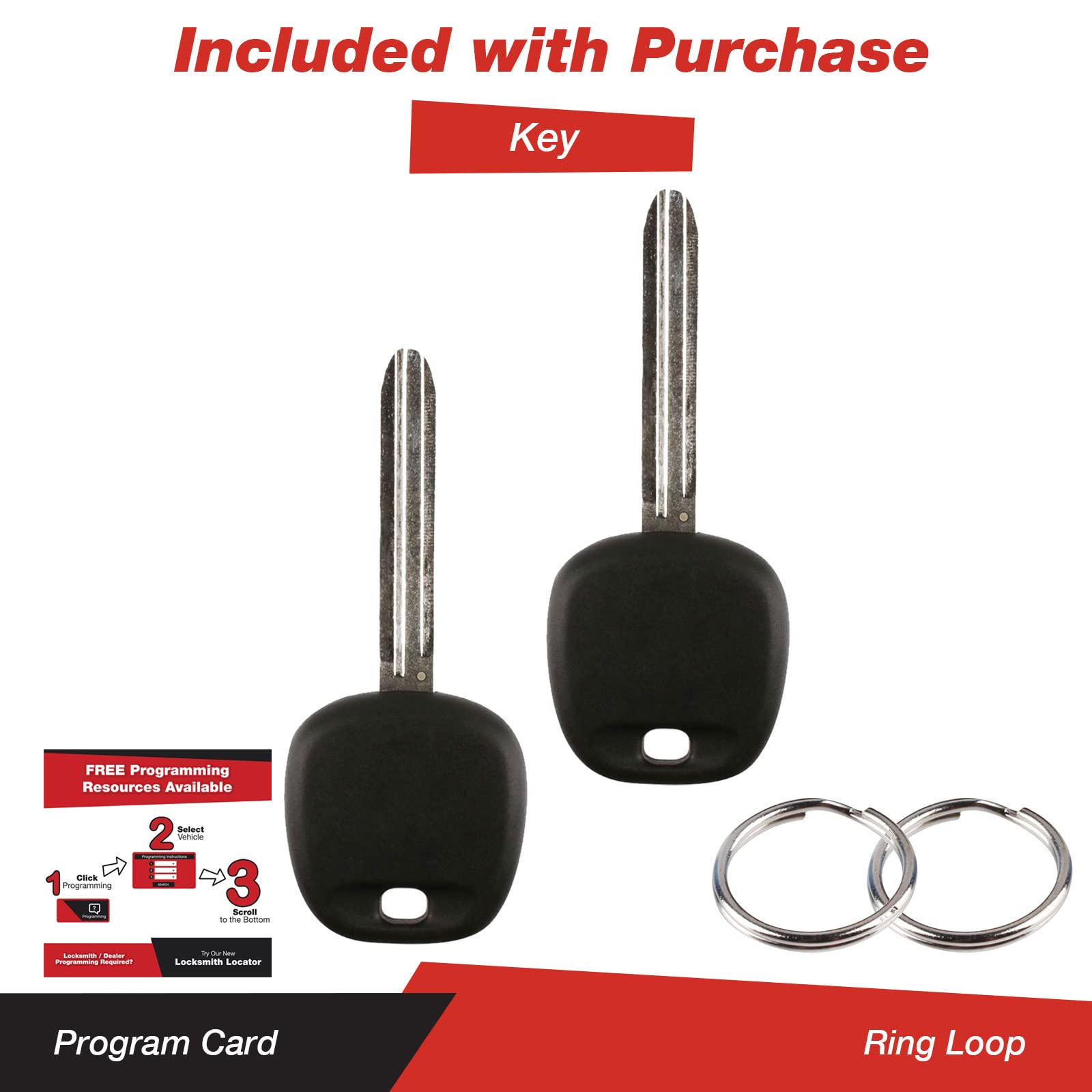 Keylessoption 4 Item Bundle 2 Key Fobs Keyless Entry Remotes For Hyq12Bbx Plus 2 Uncut Ignition Keys