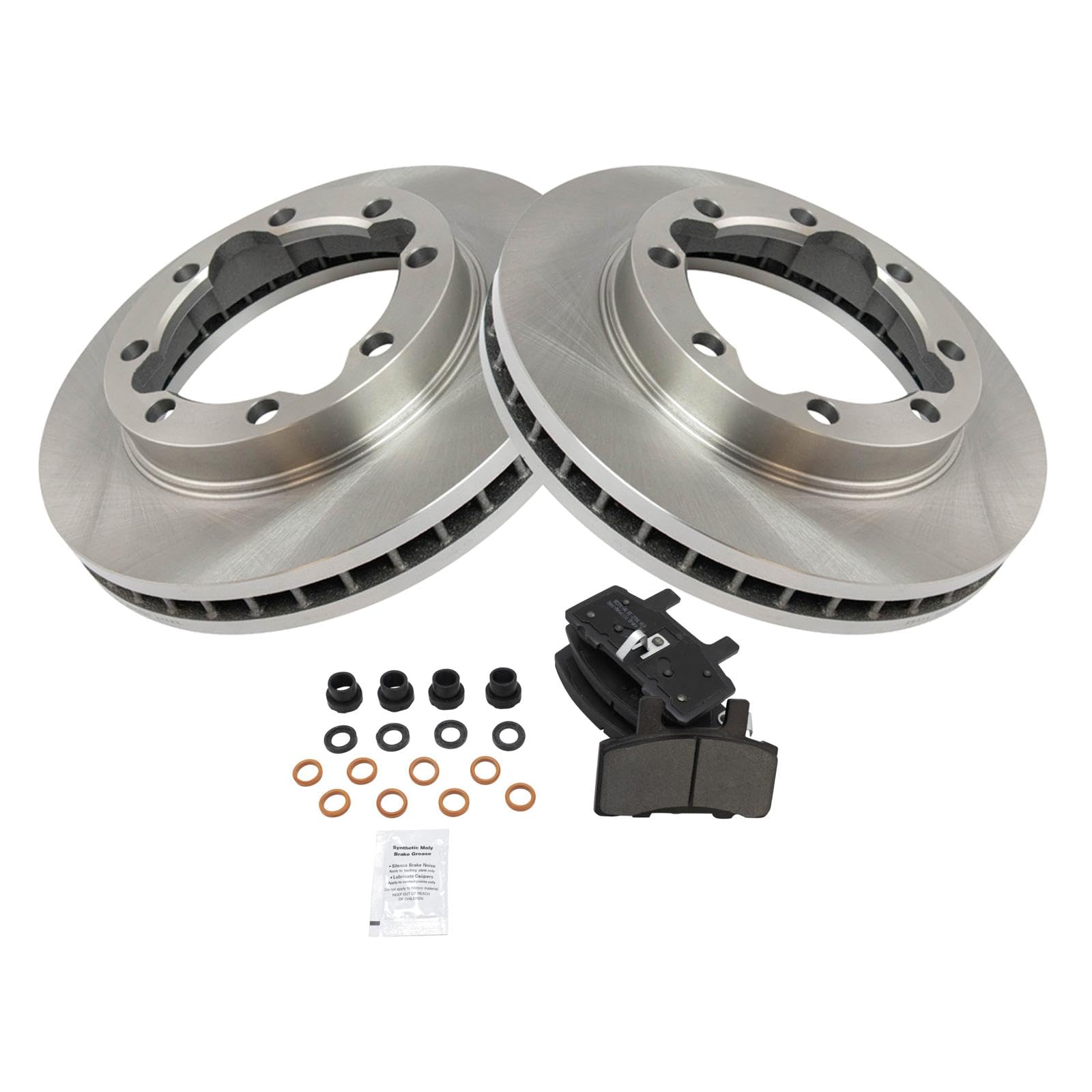 Trq Front Brake Pad & Rotor Kit Semi-Metallic Compatible With 94-96 K3500 94-99 Ram 2500