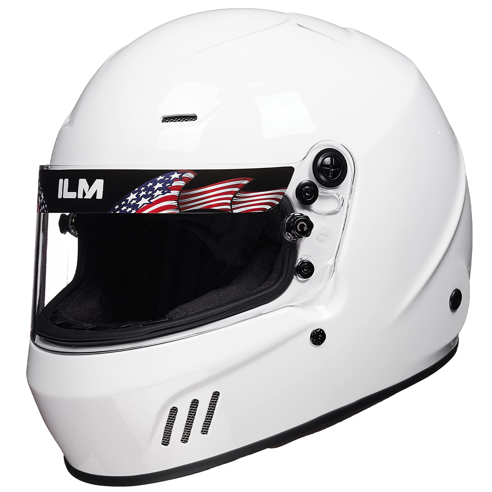 ILM Snell SA2020 Full Face Auto Car Racing Helmets for Men and Women Model 760(White, XL)