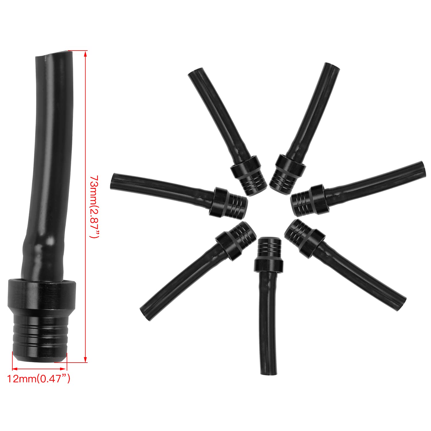 GREHUA 7pcs Black Fuel Tank Gas Cap Hose Gas Tank Breather Hose Vent for 50cc 90cc 125cc TW200 Drz400s Vitacci 125cc YZ125 420Ra