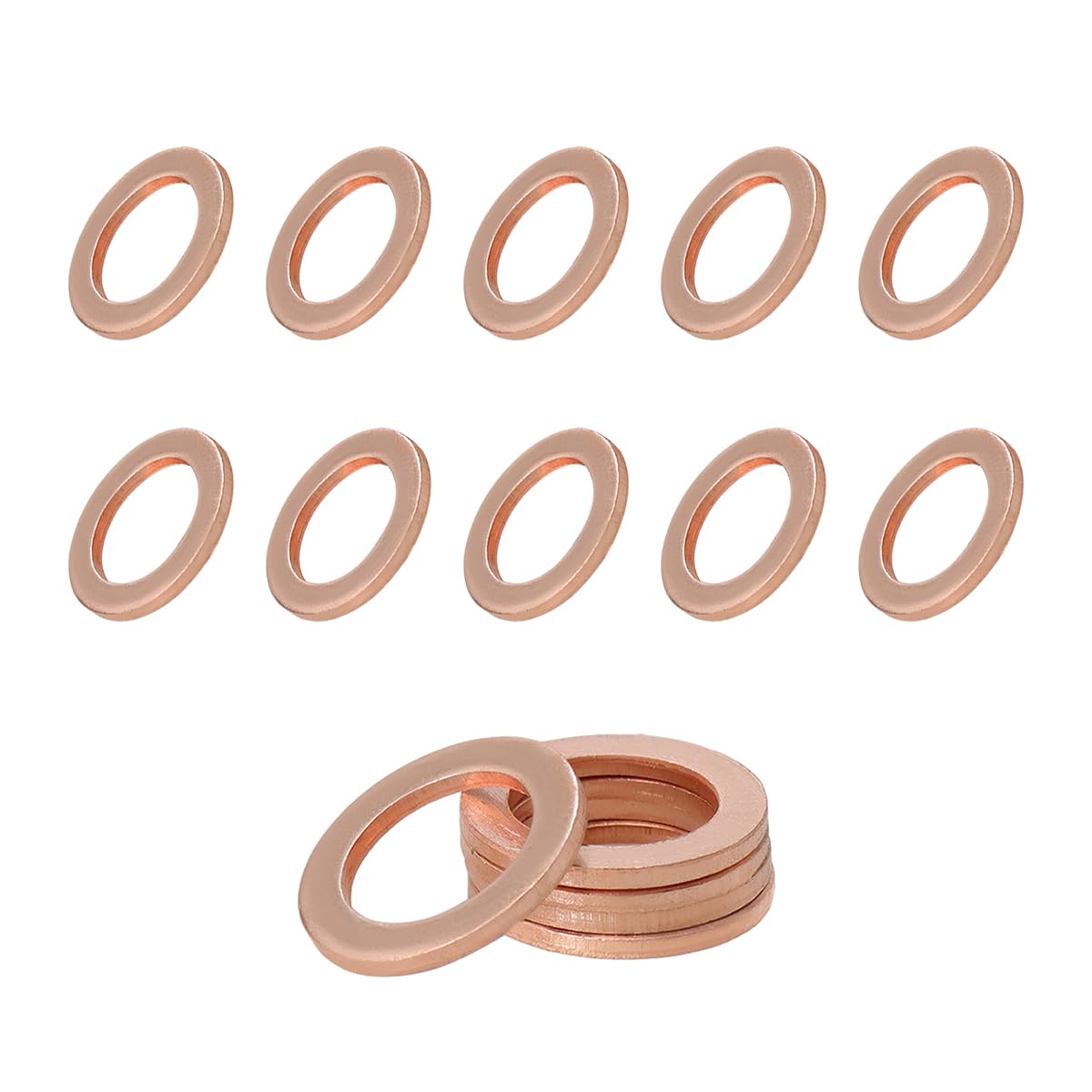 Suvnie 15 PCS Oil Drain Plug Gasket, 14mm Copper Oil Drain Plug Washer Gaskets Seals Replacement, Crush Washer Oil Drain Plug fo