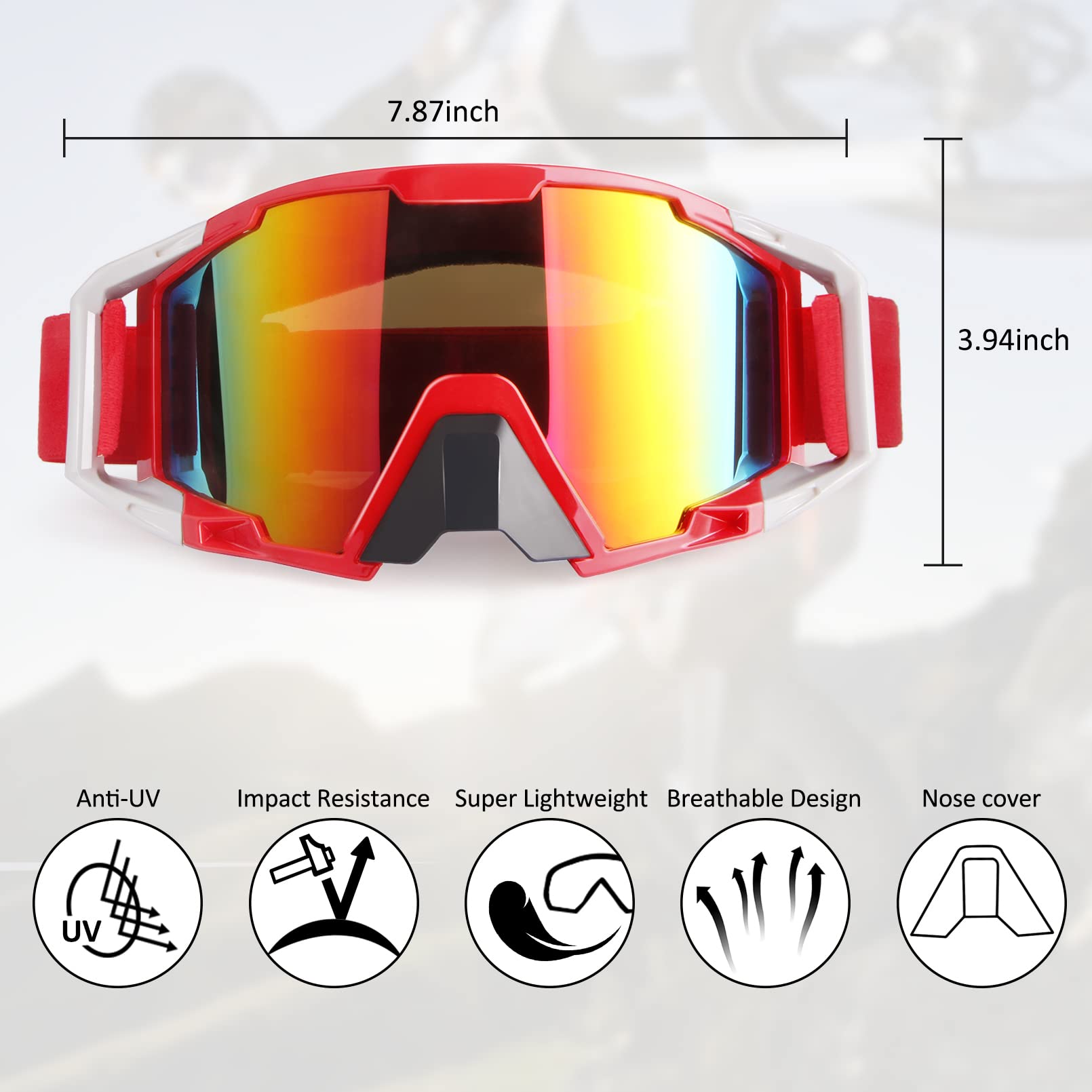 Motorcycle Motocross Goggles Off Road Dirt Bike ATV UV Protection Goggles Motorbike Dustproof Riding Racing Helmet Goggle UTV MX