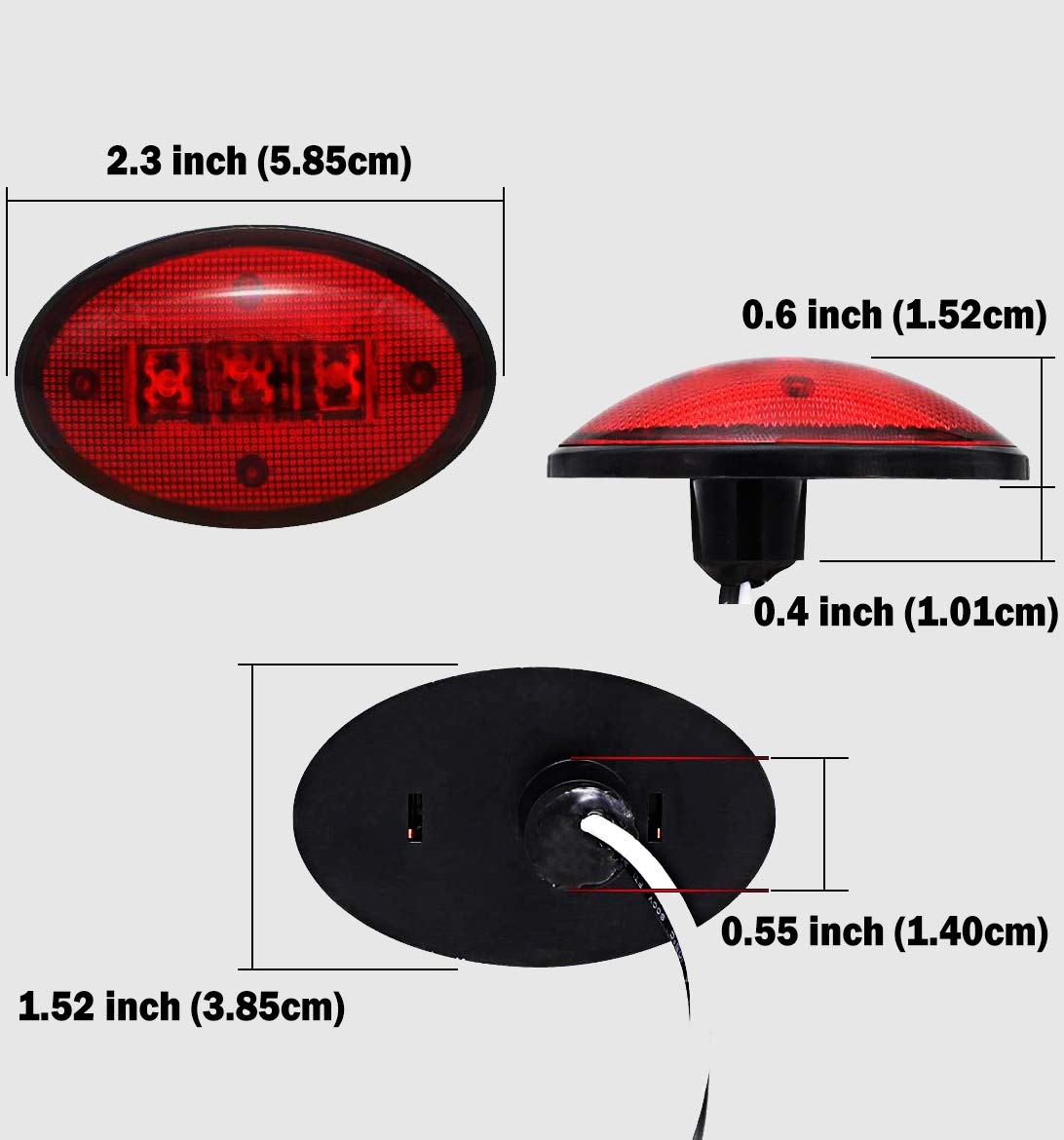 Keing Dually Bed Fender Side Marker Led Lights For Ford 1999-2020 F250 F350 F450 F550 (2Pcs Red + 2Pcs Amber)