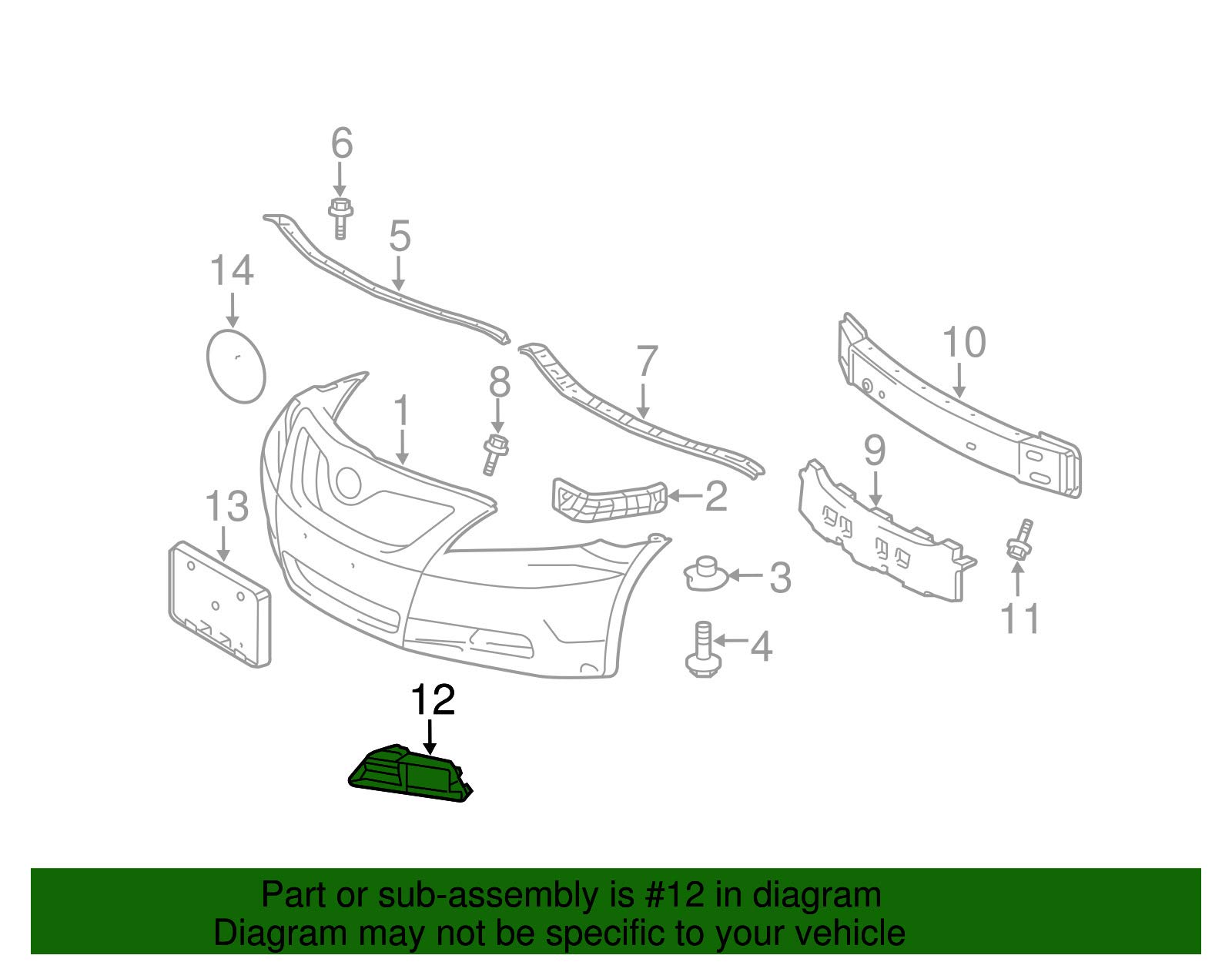 Toyota Bumper Hole Cover - 52128-06050