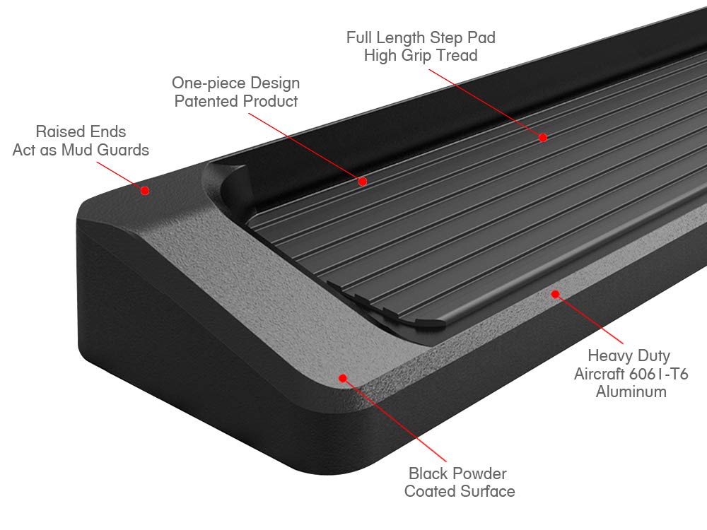 Hd Ridez Running Board 6' Black Compatible With Chevy Suburban 2021-2024 (Nerf Bar Side Steps Side Bars)