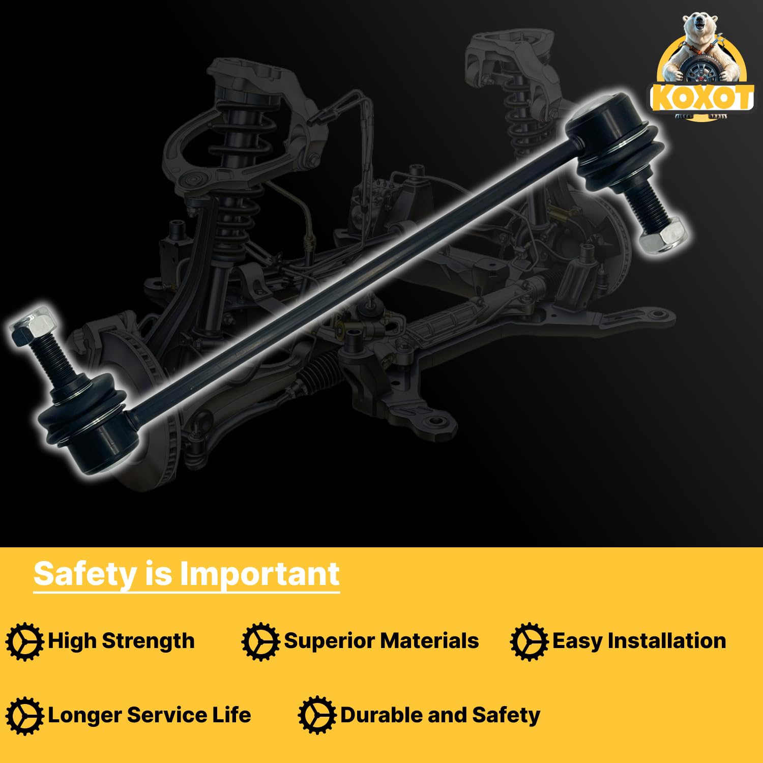 Koxot K80899 2Pcs Front Stabilizer Sway Bar Link Compatible With Ford 2005-2014 Mustang Base (No Shelby;Bullitt And Boss), 2005-