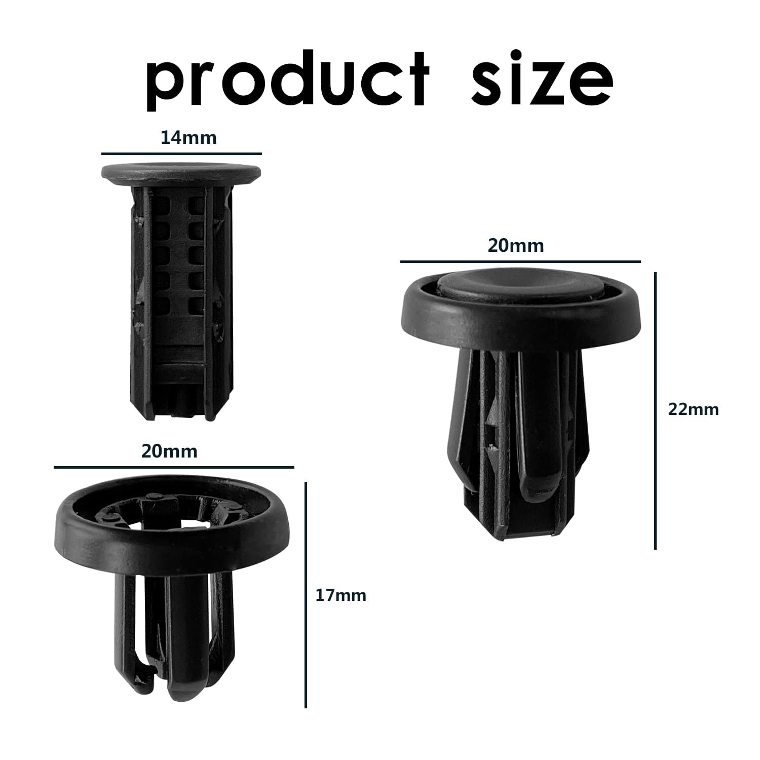 20Pcs Fastener Rivet, Rear Front Bumper Cover Fender Grille Under Cover Push-Type Retainer Clip Compatible With Honda Acura Civi