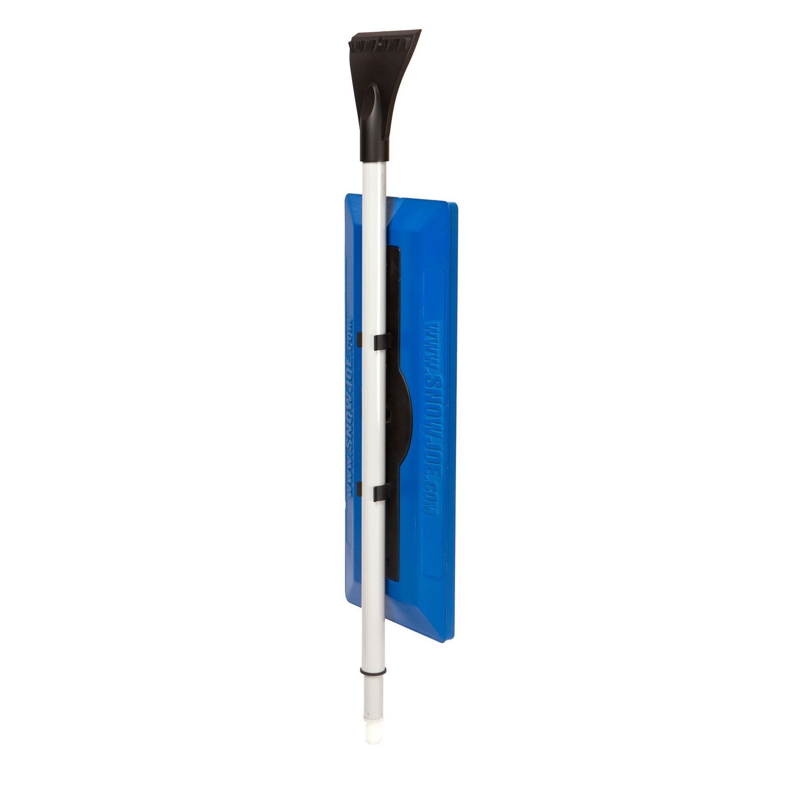 Snow Joe 18" Telescoping Snow Broom & Ice Scraper, Blue, No-Scratch Foam Brush, Model SJBLZD, 10-Inch Size, Durable Plastic