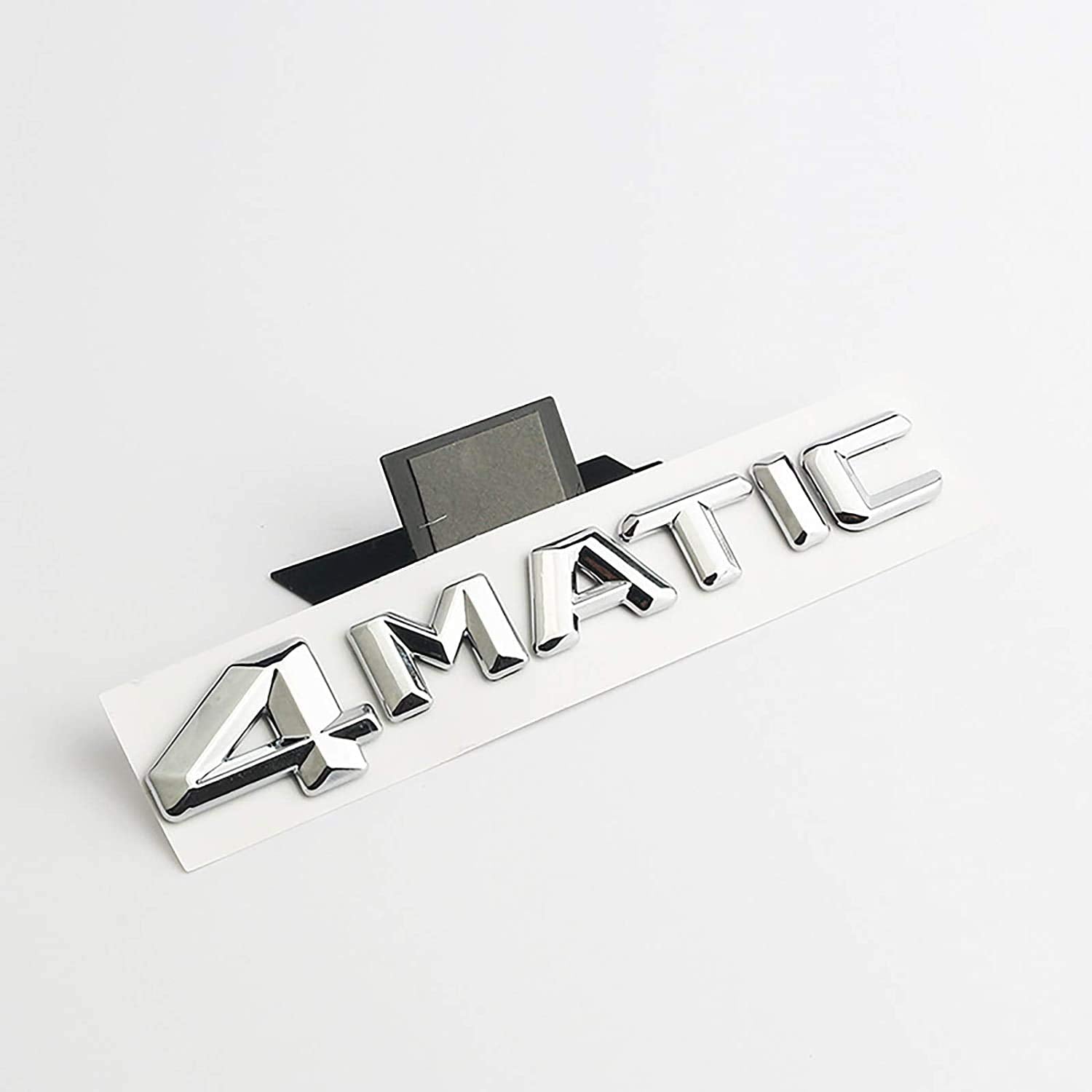 1Pcs 3D Car 4Matic Logo Abs Letter Emblem Decal For Car Side Fender Rear Trunk Emblem Badge Chrome Decal Sticker (4-Mat-Silver)