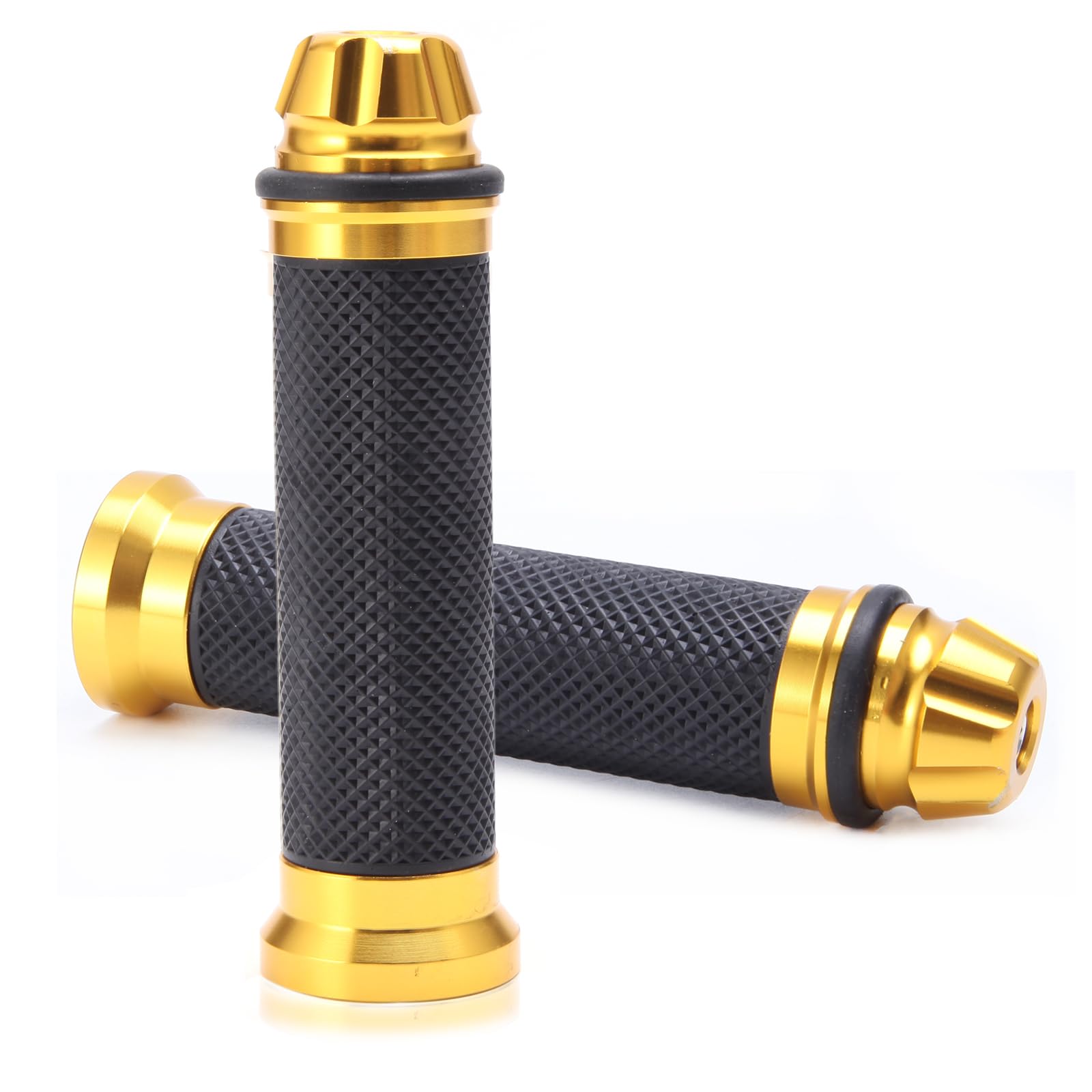 Universal Pair Of 7/8'' 22Mm Rubber Handlebar Hand Grip Bar End For Motorcycle Bike Cafe Racer