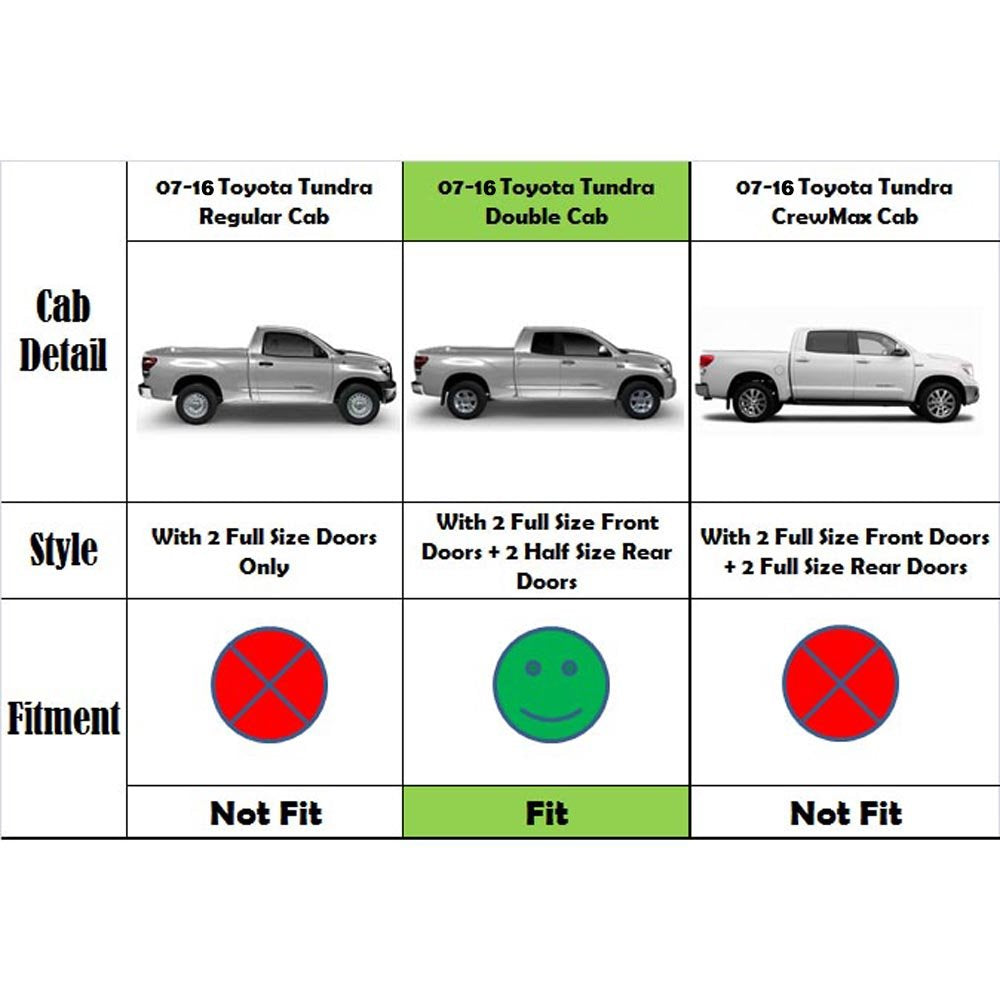 Gldifa Wind Deflector Compatible With 2007-2020 Toyota Tundra Double/Crew Cab Smoke Sun/Rain Guards Window Visor 4Pc