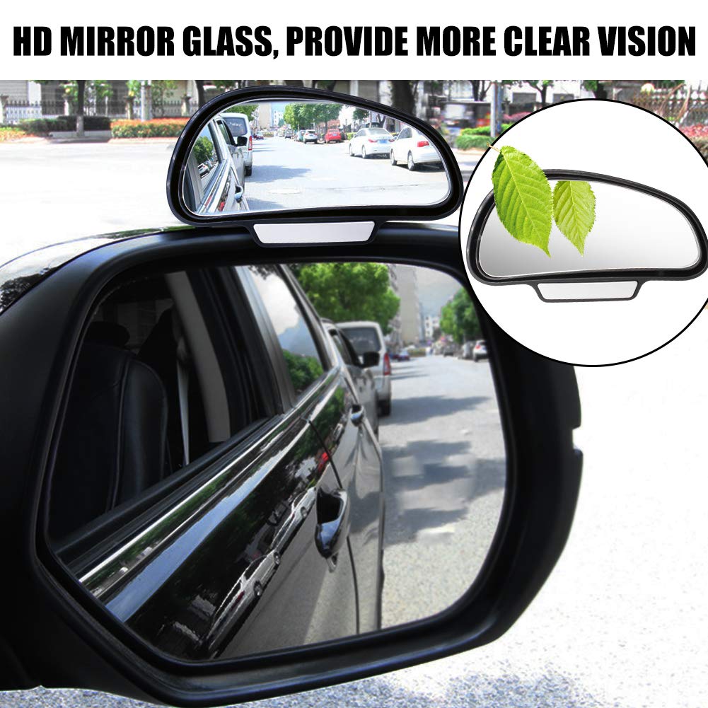 Car Blind Spot Mirrors(5.12 * 2.75in), Adjustable Auxiliary Universal Wide Angle Mirror for Universal Car SUV Mirrors Strong Adh