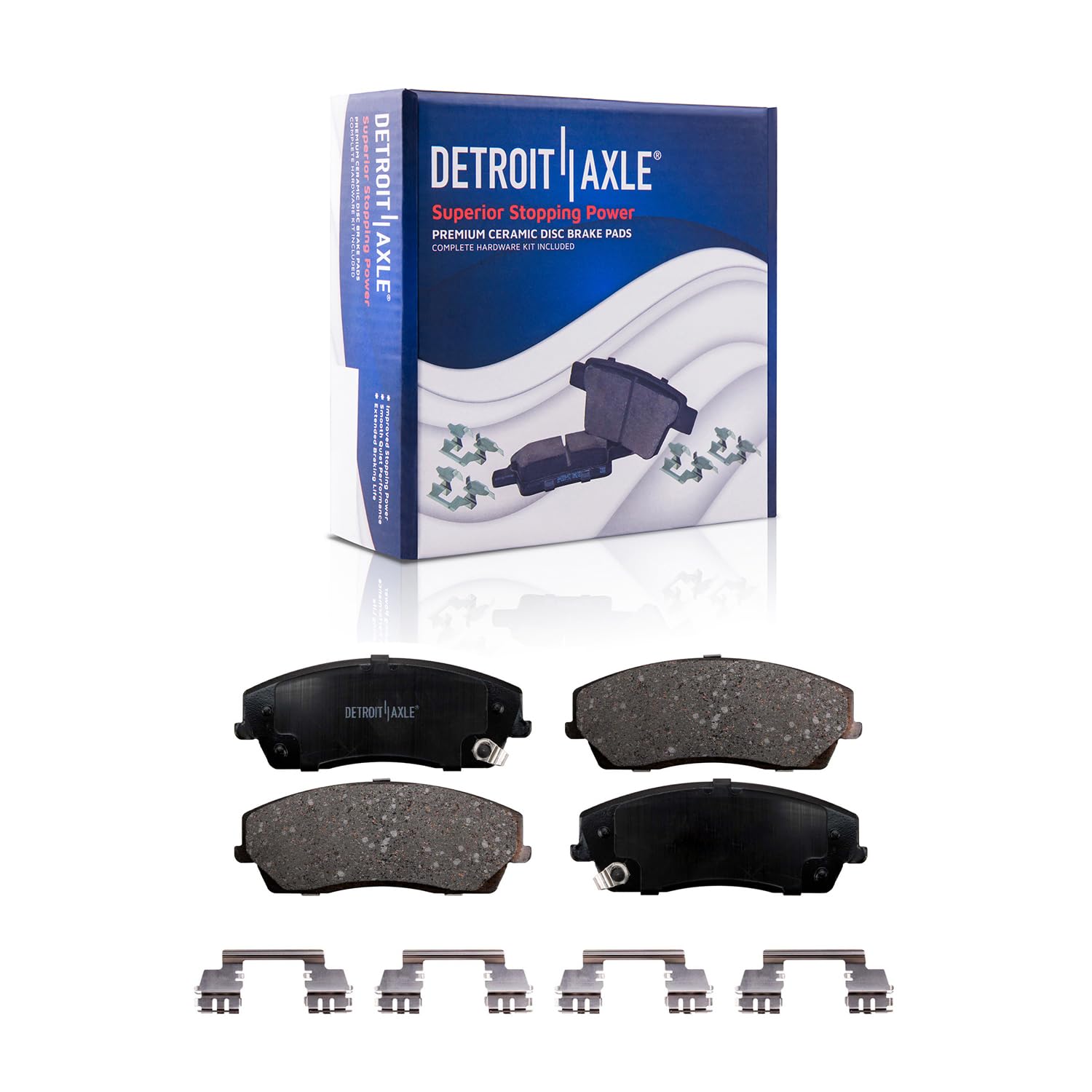 Detroit Axle - Front Brake Pads for Chrysler 300 Dodge Charger Challenger Magnum Ceramic Brake Pads w/Hardware Replacement