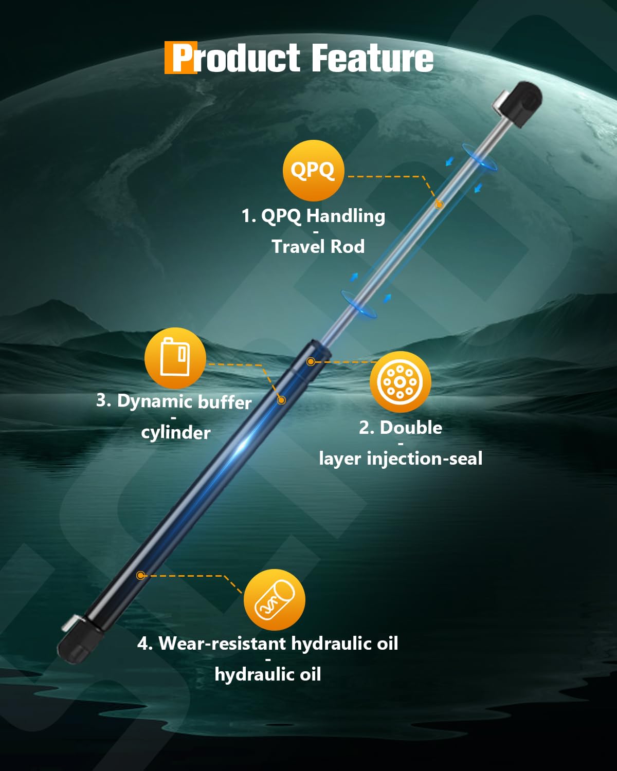 Scitoo 2Pcs Lift Supports 16.25'' Fit For Chevrolet Blazer, C1500 Suburban, Gmc Yukon 1992-1994, Rear Window Glass, Black Steel,