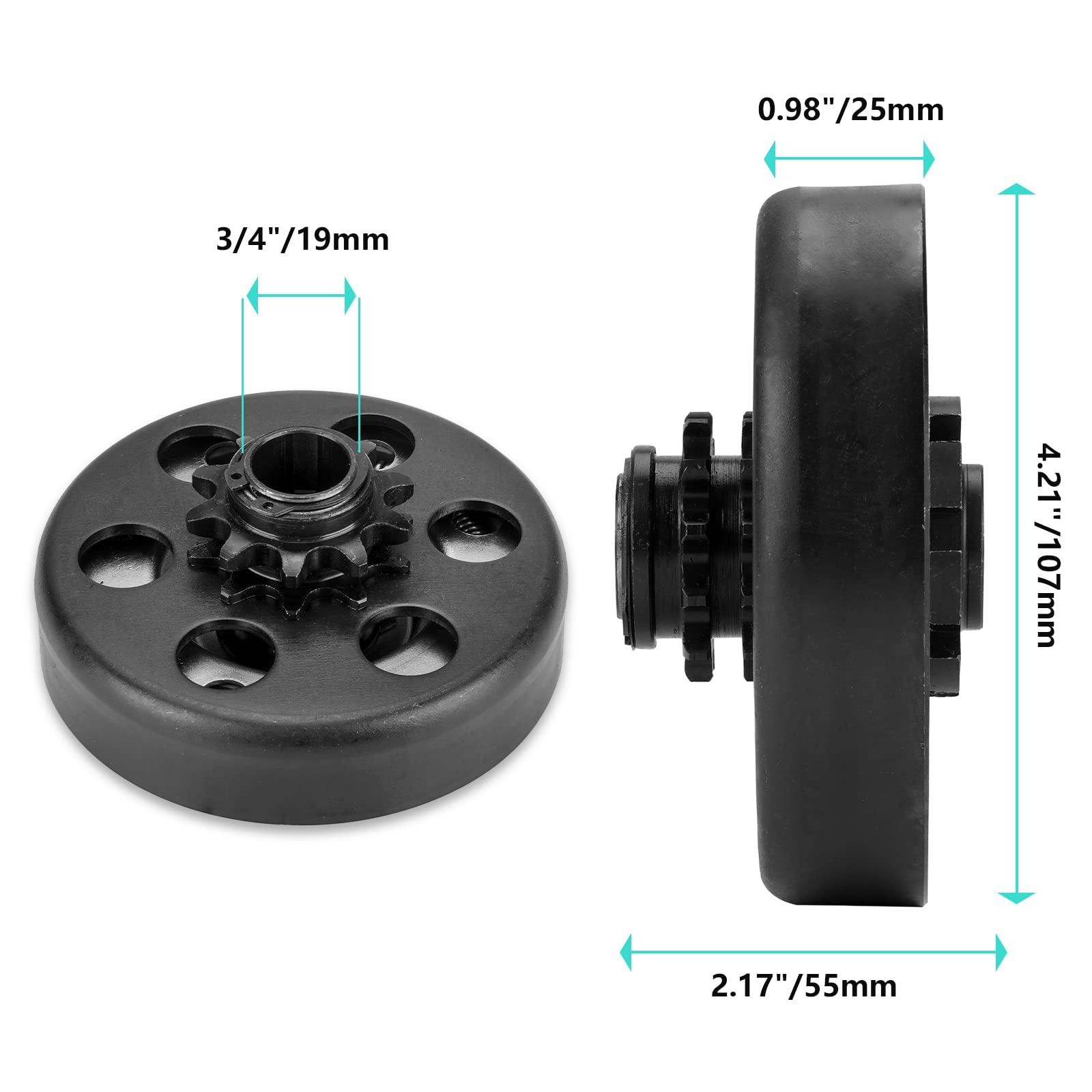 Go Kart Clutch 3/4 Bore 10T With #40/41/420 Chain, For Predator 212 Centrifugal Clutch Fit For Minibike Mb165 & Mb200 And Honda