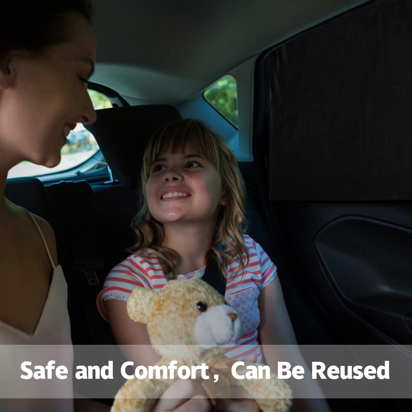 Zatooto 4 Pcs Car Window Cutains - Black Silk Magnetic Privacy Side Front Rear Protection Covers - Sun Shades Keeps Cooler For K