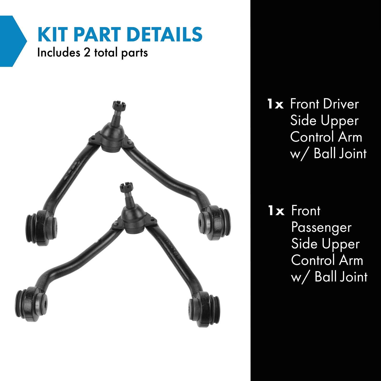 Trq Front Upper Control Arm With Ball Joint Set Compatible With 89-02 Chevrolet Gmc