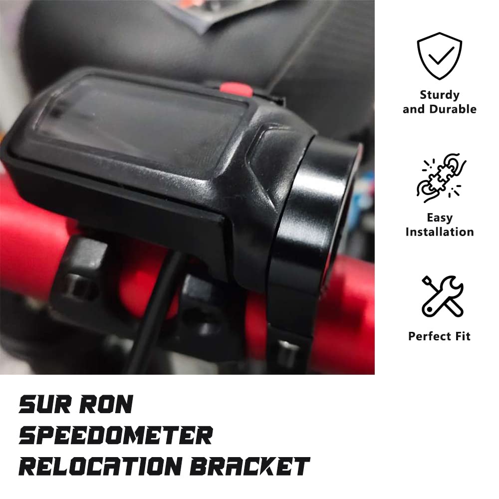 Jfg Racing Speedo Relocation Mount Bracket With Digital Display Guard Cnc Aluminum Speedometer Mount Repositioning Tool For Sur Ron X/S Segway X160/ X260 Electric Dirt Bike Ebike - Black
