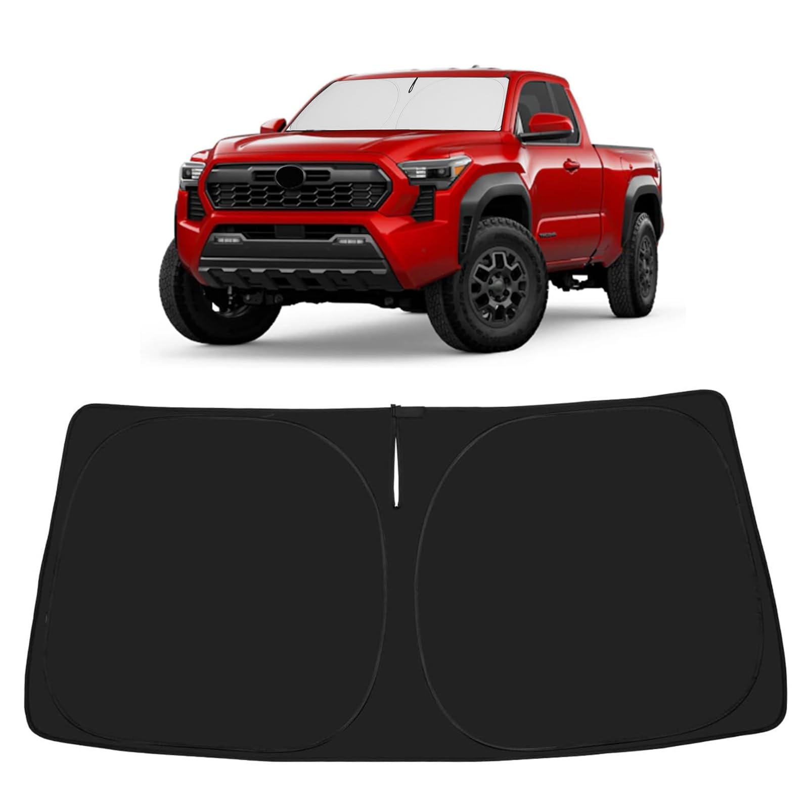 Proadsy 2025 Upgrade Windshield Sunshade Custom Fit 2024 2025 Toyota Tacoma 2Dr 4Dr Pickup Reflective Heat Sun Uv Protector Fold