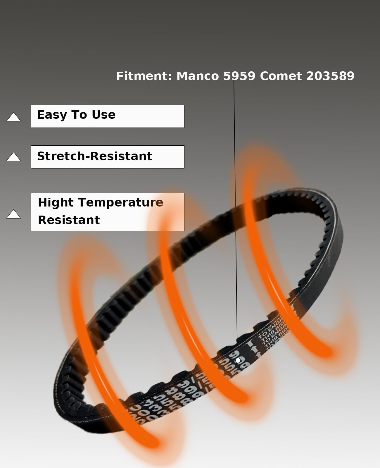 Yonqifon 3 Pack Of Kt196 Drive Belt For 30 Series Go Kart Drive Belt Fit For Manco 5959 / Comet 203589