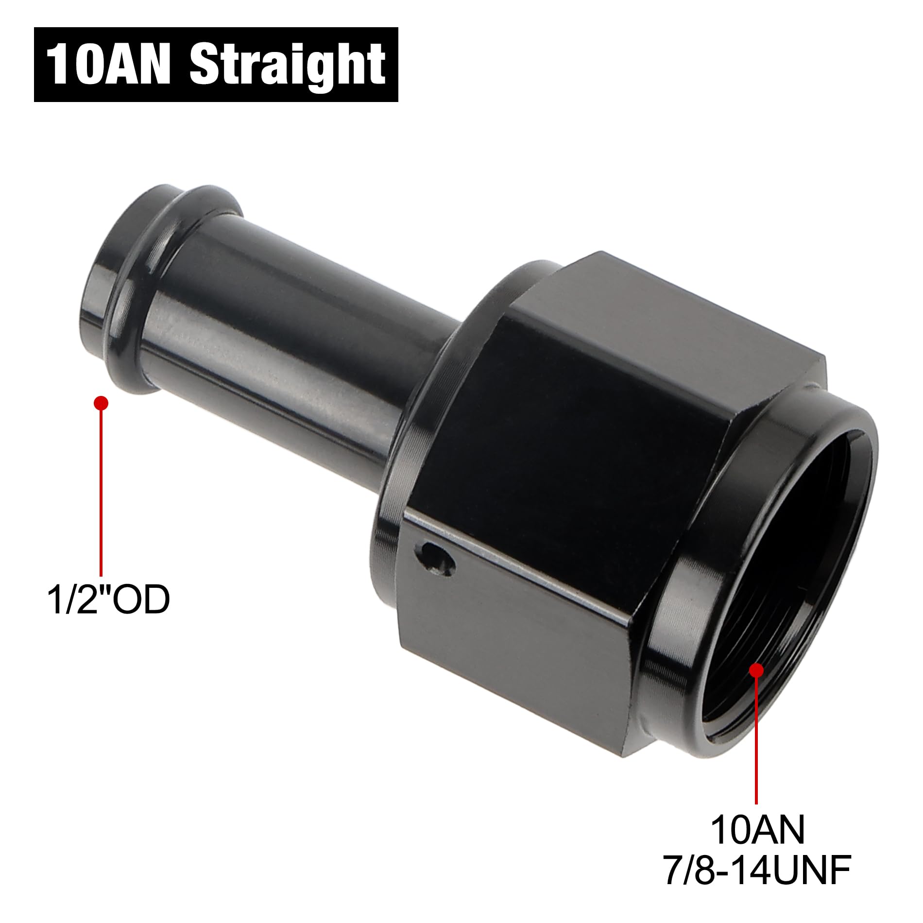 EVIL ENERGY 10AN Female to 1/2 '' Barb Hose Fitting Straight Swivel