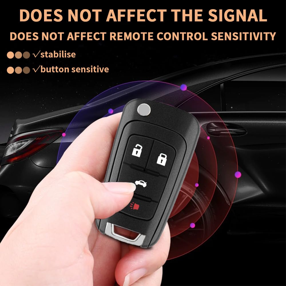4 Button Key Fob Keyless Entry Remote Shell Case Replacement For Chevy Cruze Equinox Camaro Impala Malibu Sonic Buick Regal Vera