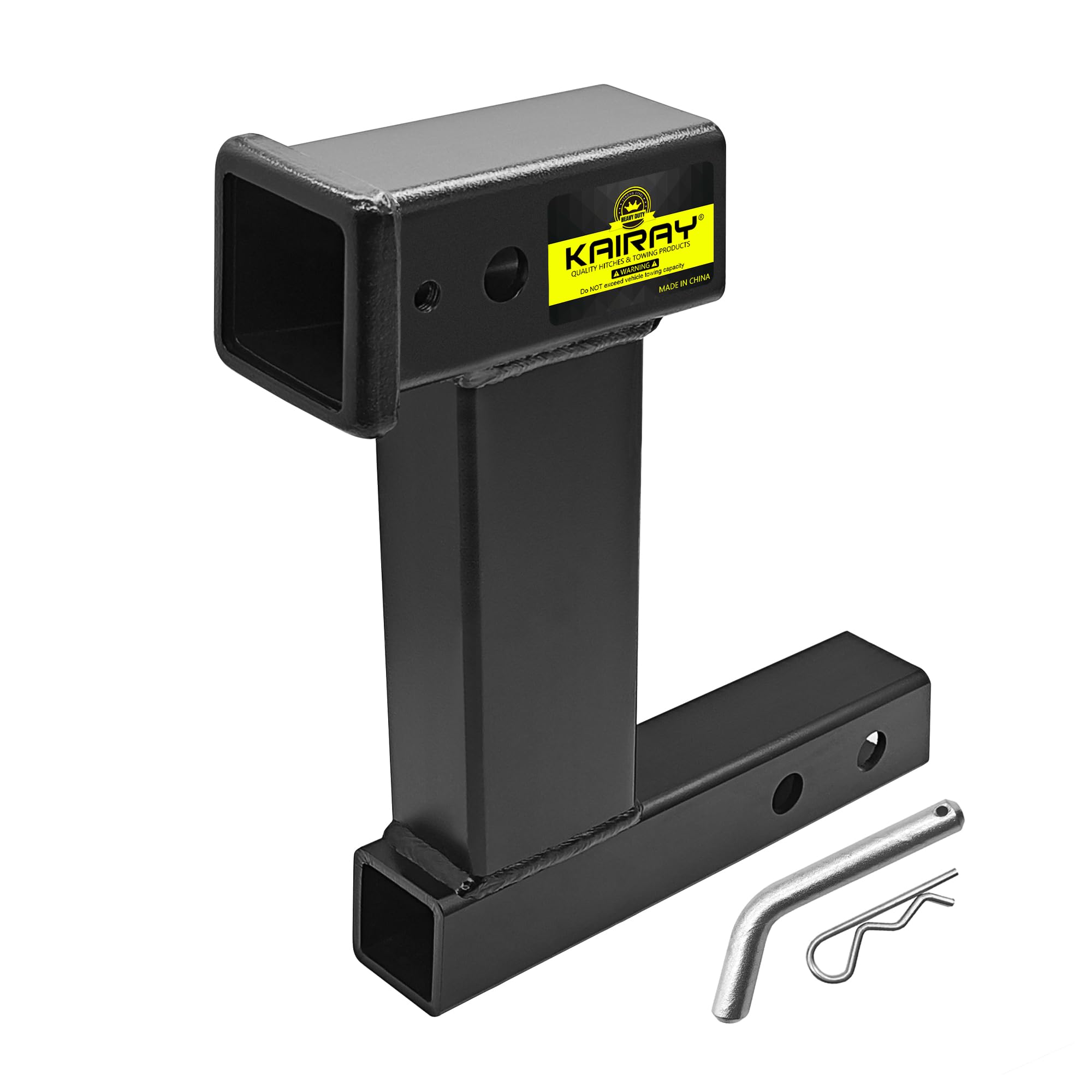 Kairay Trailer Receiver Hitch Riser Extender Adapter 10'' Drop/Riser, 8'' And 10'' Extension Length, 2'' Shank, 7500Lbs Towing C