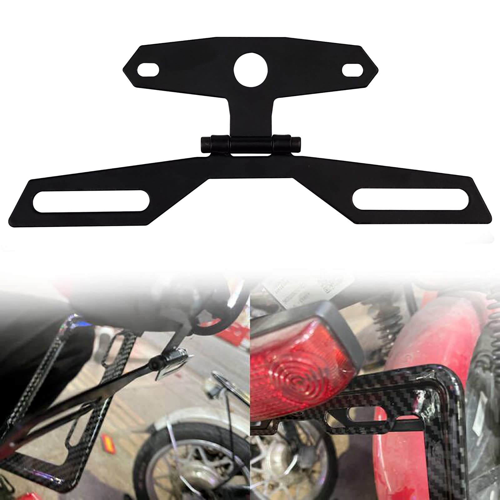 Motorcycle License Plate Bracket, Motorcycle License Plate Mount Adjustable Motorcycle License Plate Holder With Foldable Bracket For Motorcycle Atv