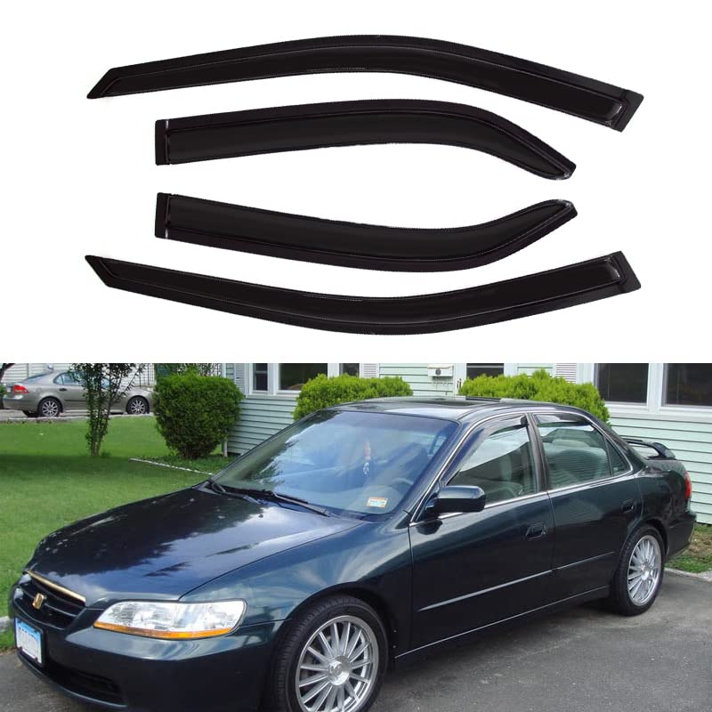 Outside Mount Vent Window Visors Deflectors Sun Rain Guards Compatible With 1998-2002 Honda Accord 4-Door Sedan | 94959