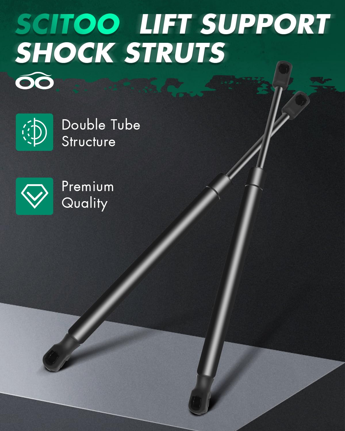 Scitoo 6326 13.39Inch Lift Supports Fit For Hyundai Entourage 2007-2010,For Kia Sedona 2006-2012 2014 Front Left And Right Hood