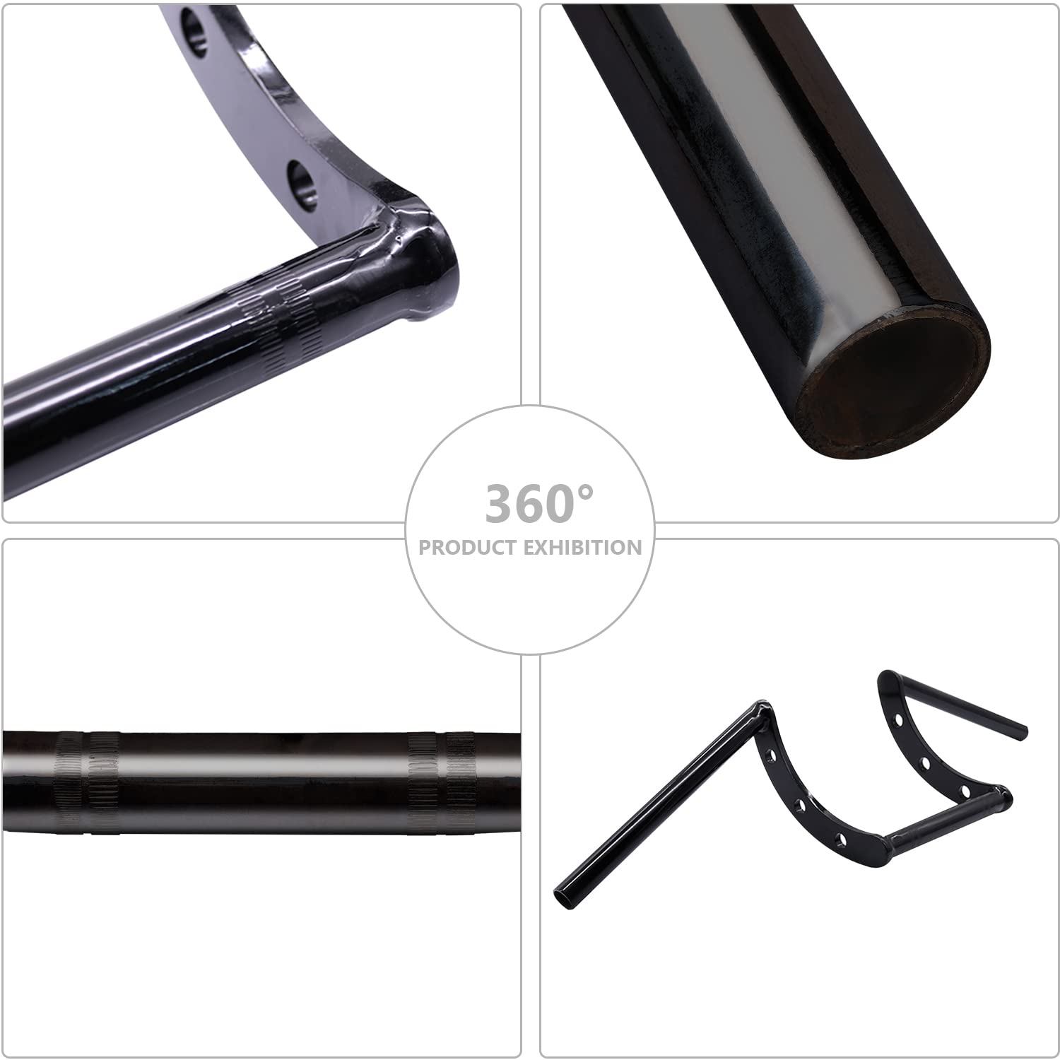 Anxin Motorcycle Handlebar Z Bars 22Mm 7/8' Handlebars For Drag Custom Bobber Chopper Cruisers Softail Dyna Sportster - Black