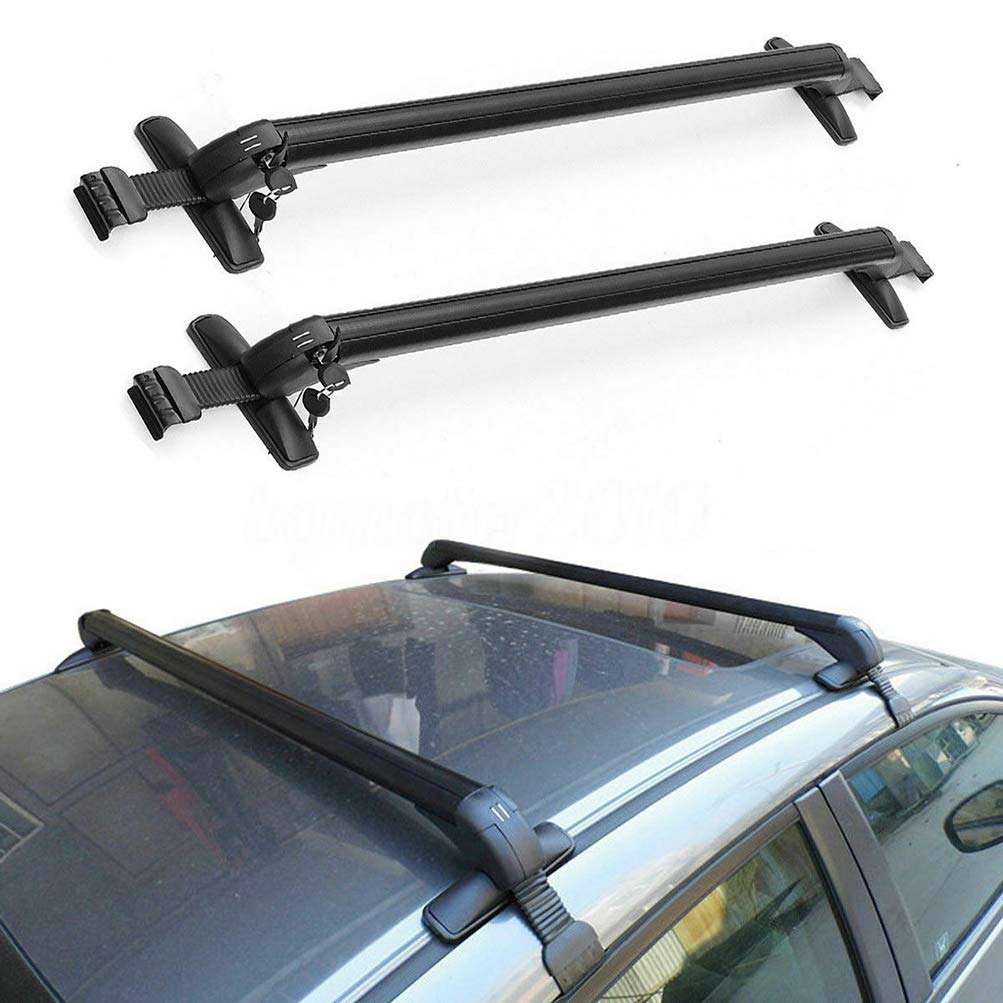 Findauto Universal 48' Window Frame Roof Rack Cross Bars Aluminum Roof Rail Crossbars Luggage Rack For Most Car Vehicles Suv,Max Load 165Lbs,Black